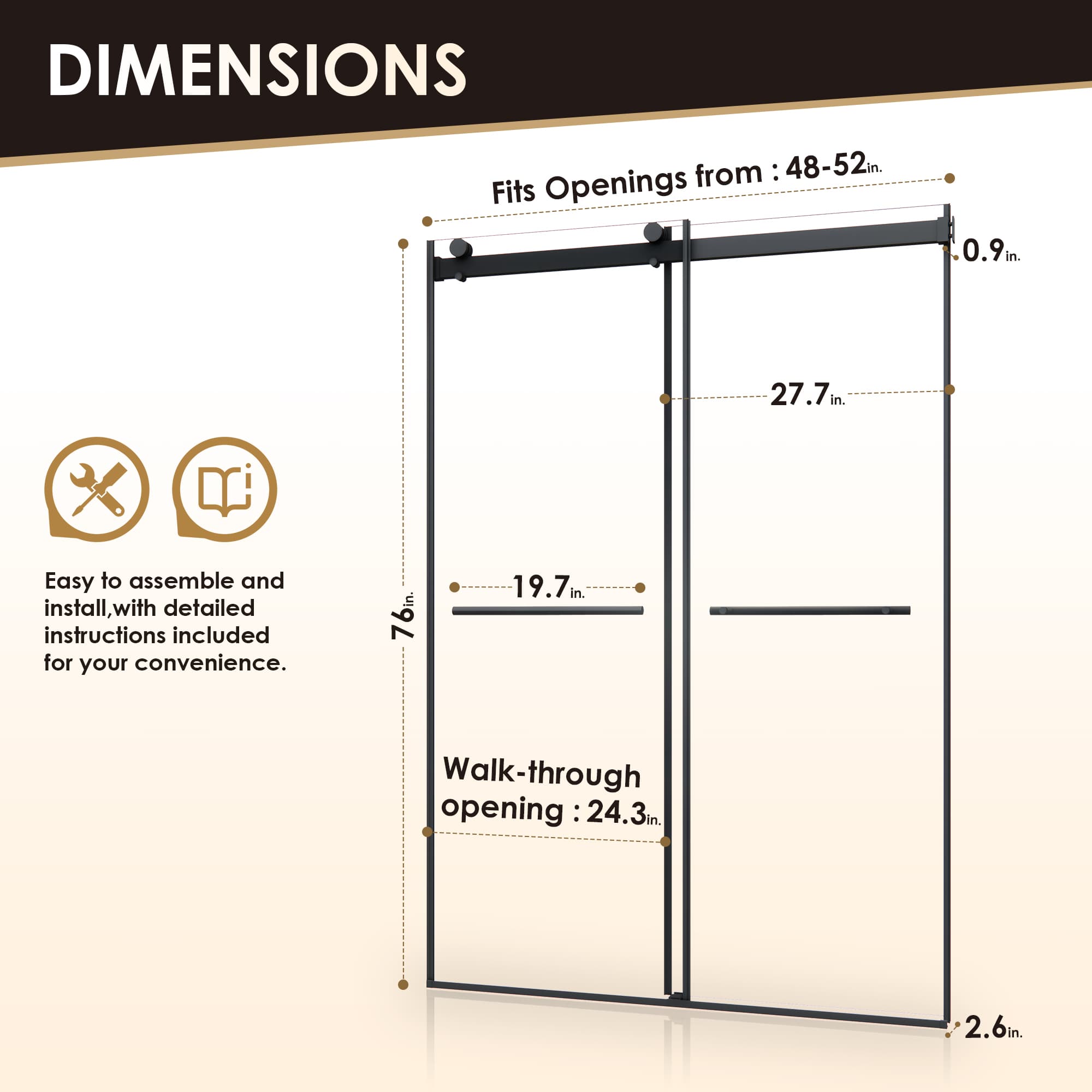 Altair Belizzi By-Pass Frameless Exposed Roller Shower Door - photo 13 of 14