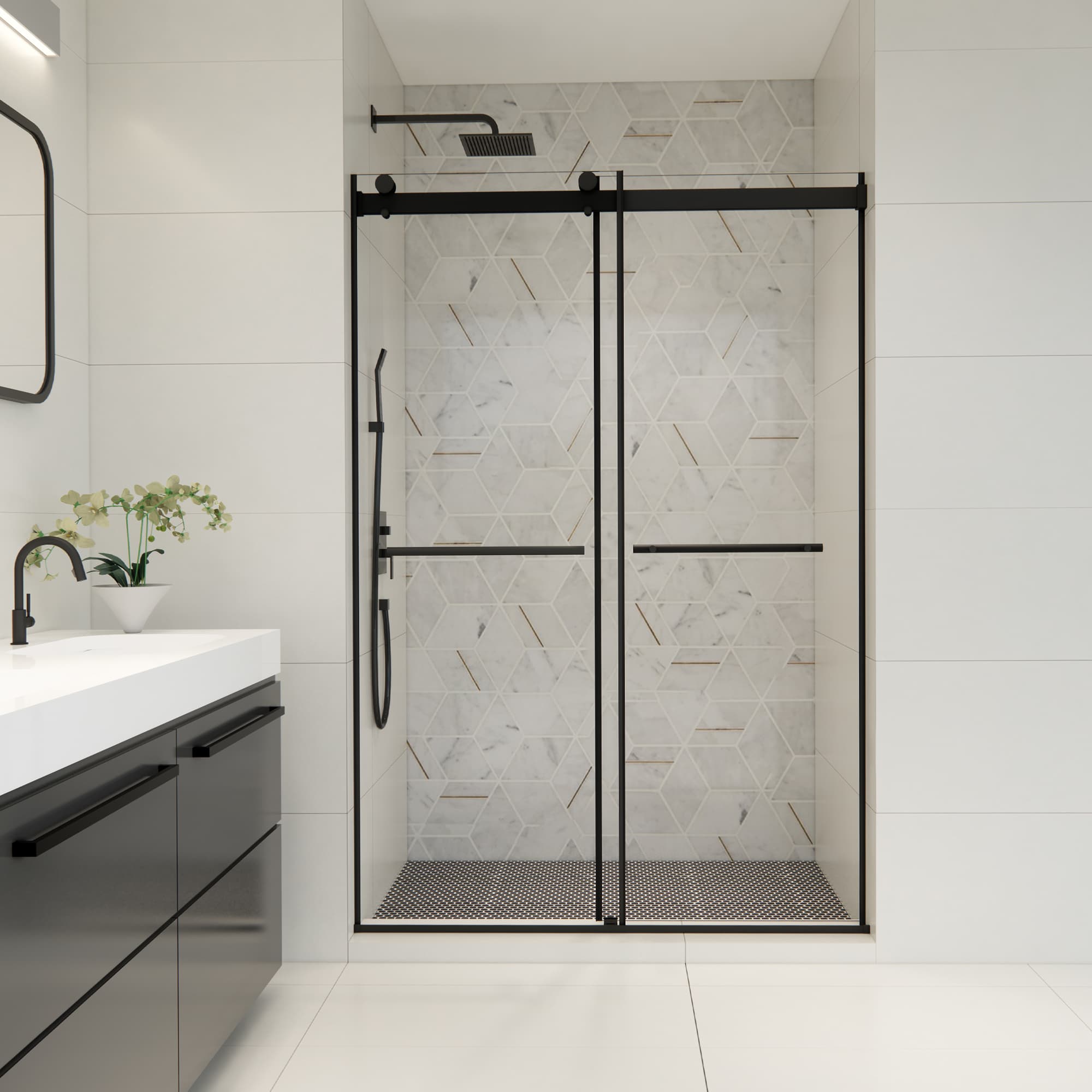 Altair Belizzi By-Pass Frameless Exposed Roller Shower Door - photo 3 of 14