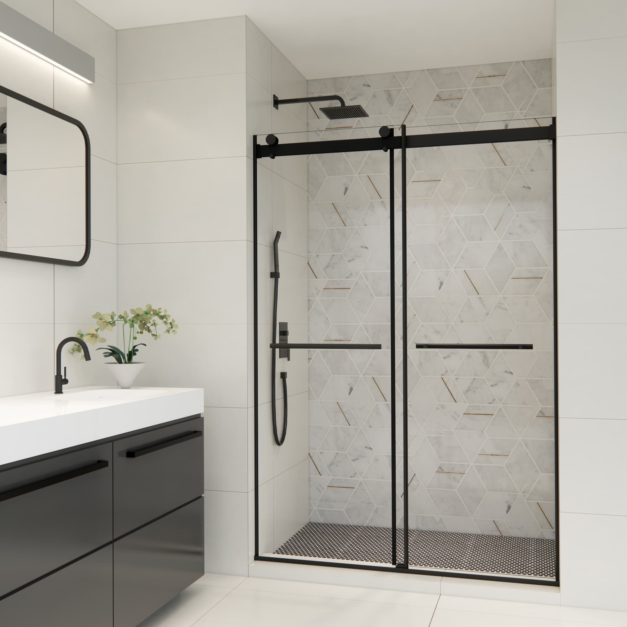 Altair Belizzi By-Pass Frameless Exposed Roller Shower Door - photo 4 of 14