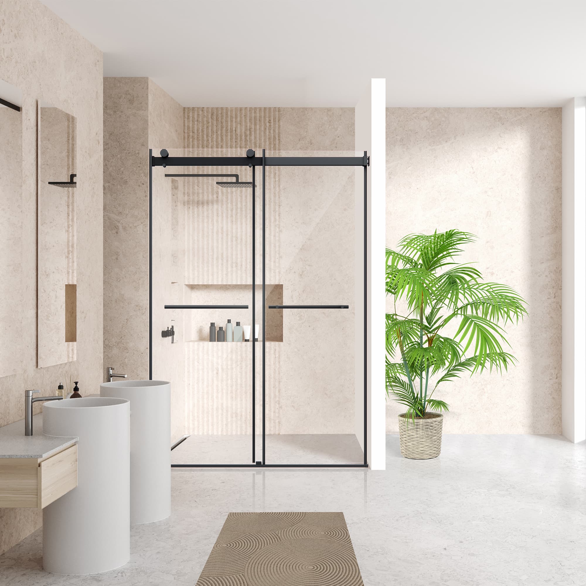 Altair Belizzi By-Pass Frameless Exposed Roller Shower Door - photo 5 of 14