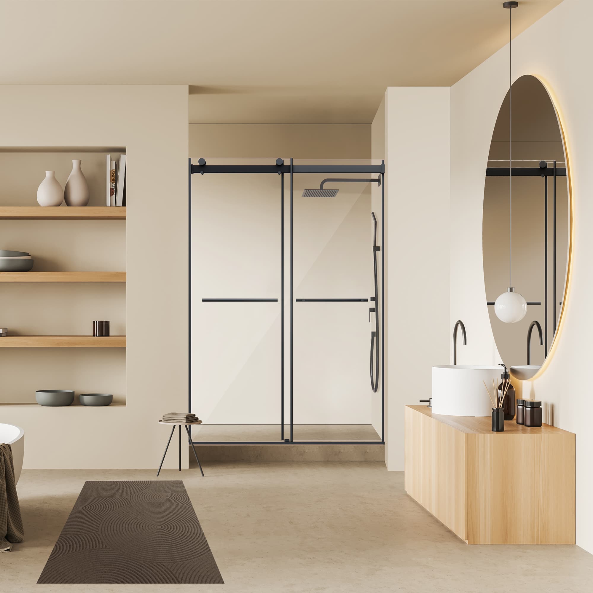 Altair Belizzi By-Pass Frameless Exposed Roller Shower Door - photo 6 of 14