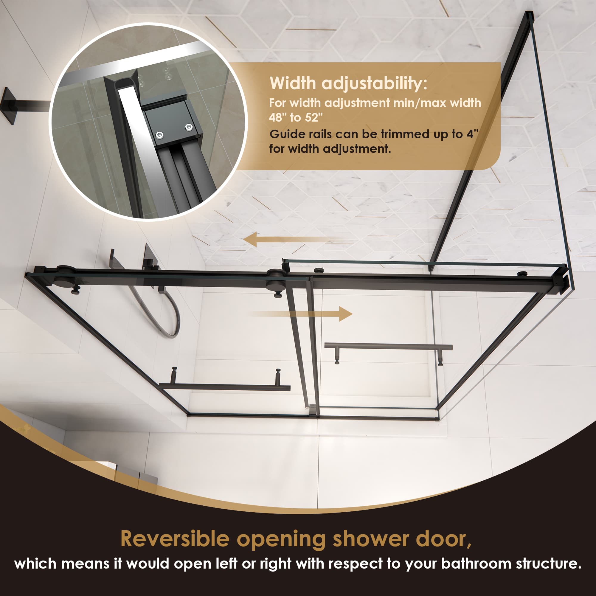 Altair Belizzi By-Pass Frameless Exposed Roller Shower Enclosure - photo 10 of 16