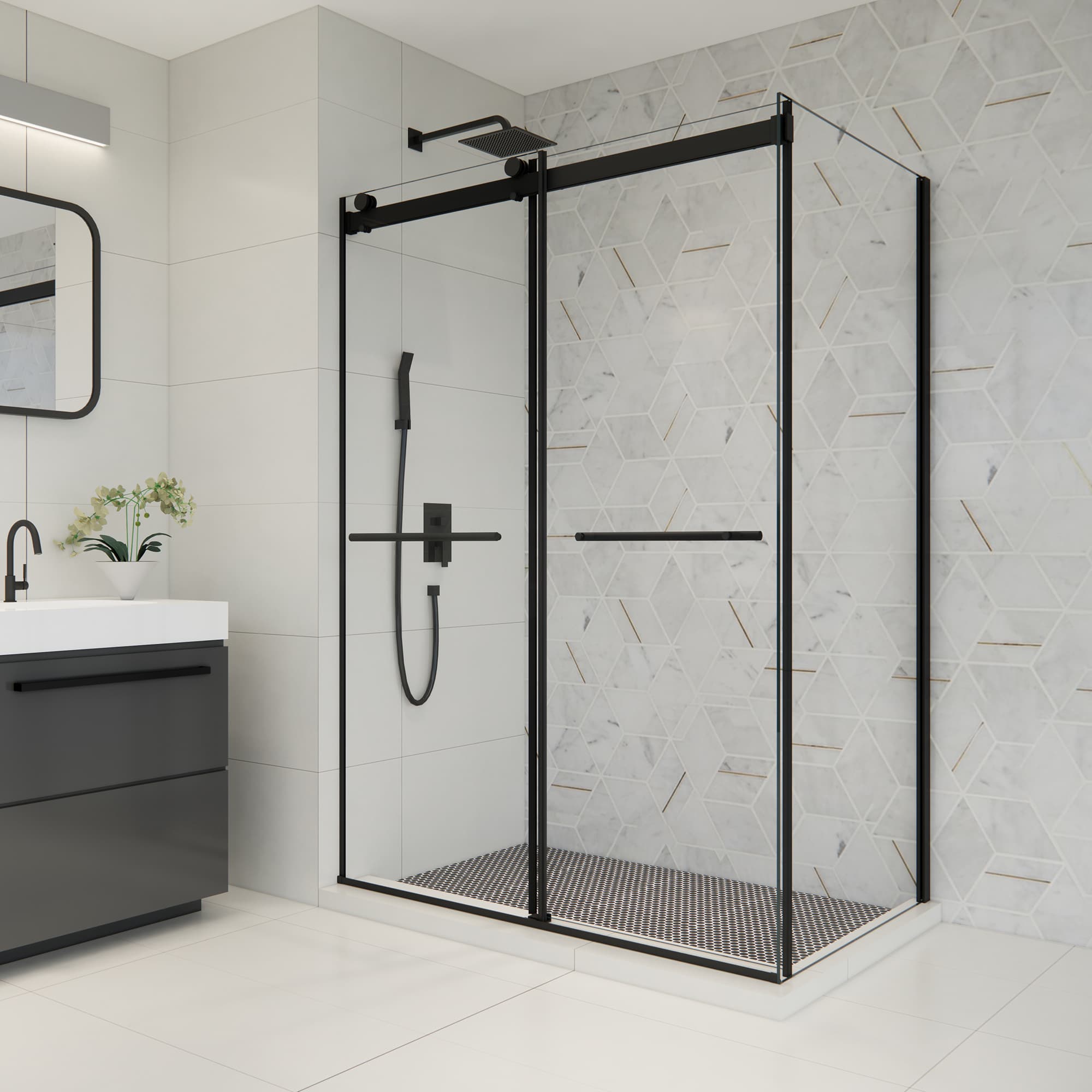 Altair Belizzi By-Pass Frameless Exposed Roller Shower Enclosure - photo 4 of 16
