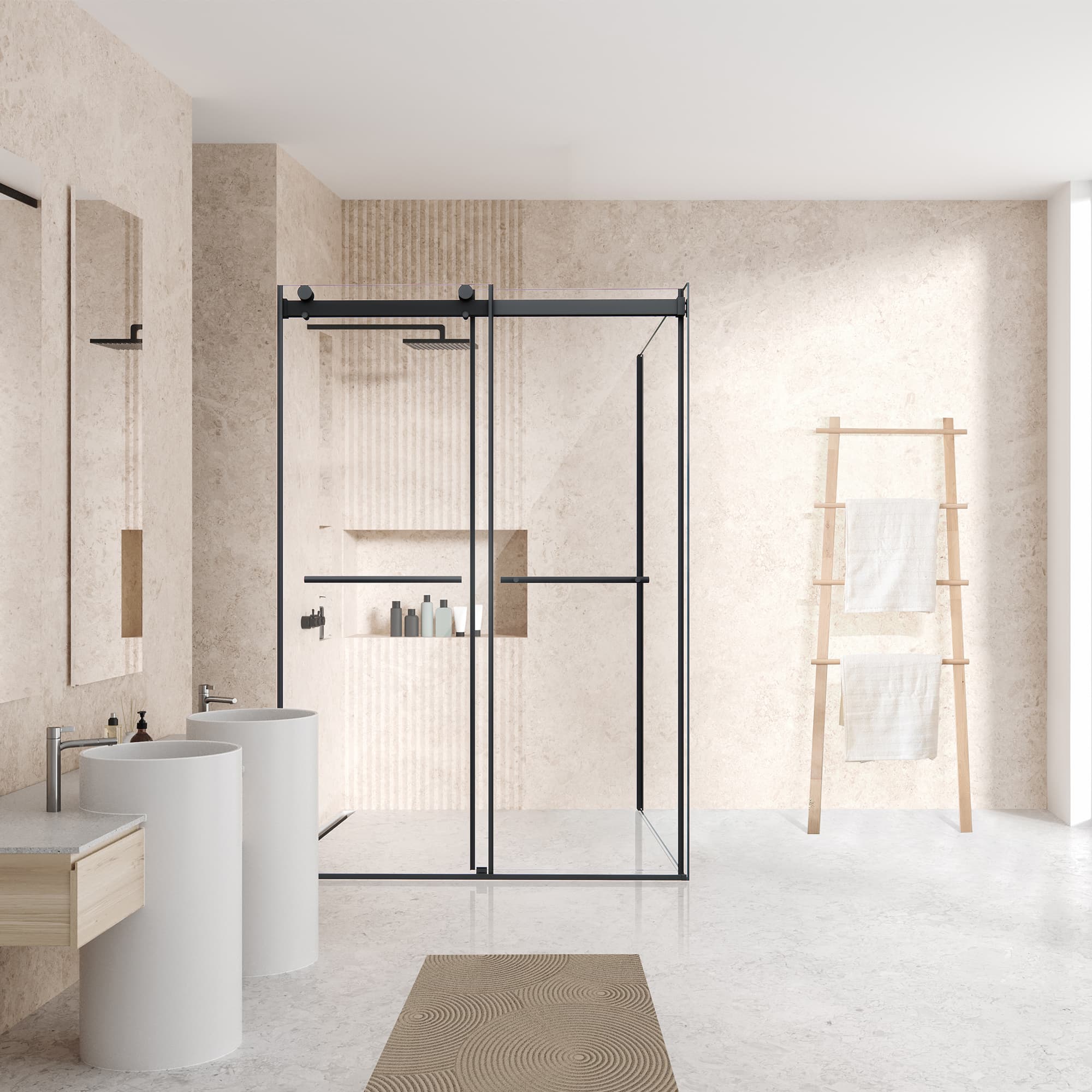 Altair Belizzi By-Pass Frameless Exposed Roller Shower Enclosure - photo 5 of 16