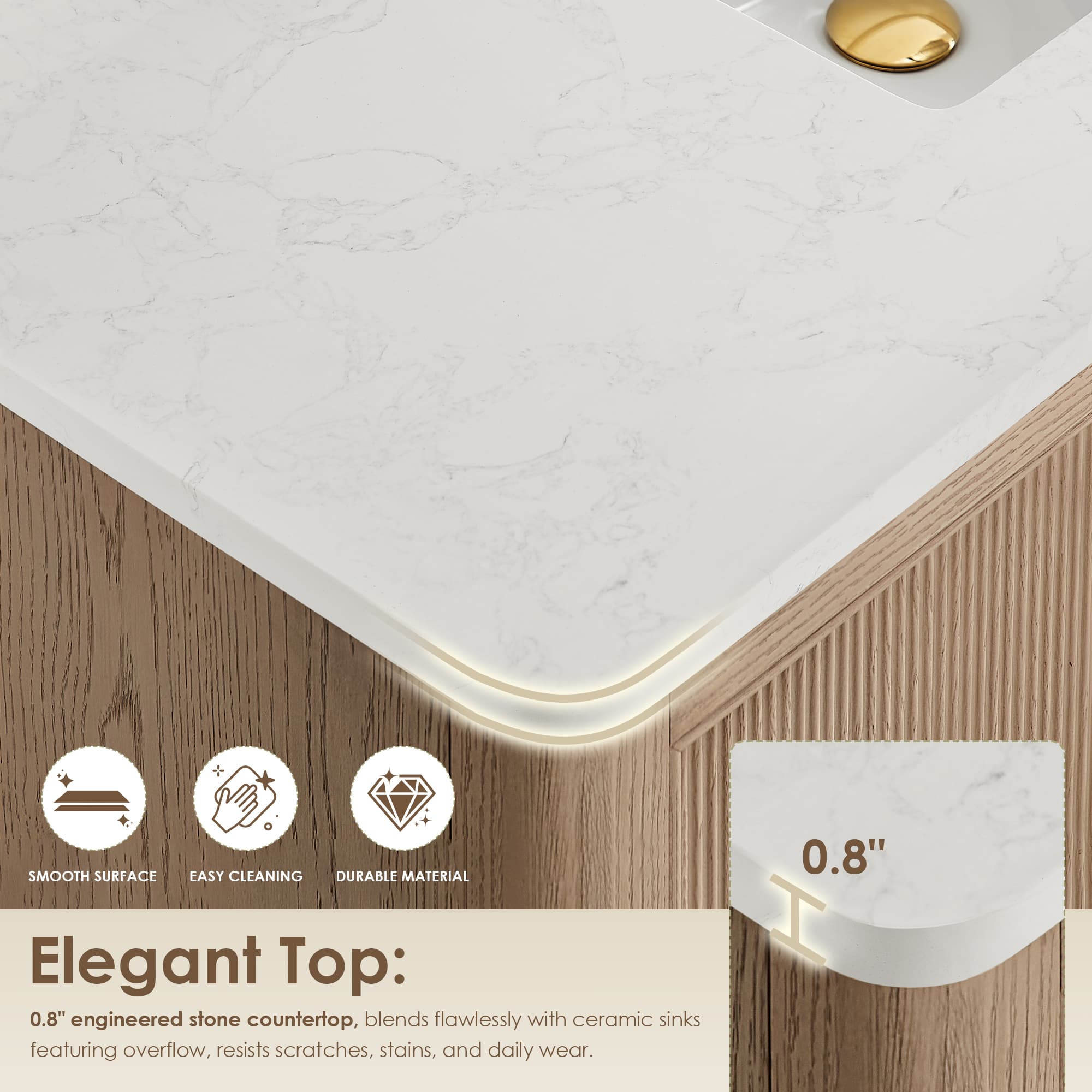Altair Blaise Freestanding Bathroom Vanity in Light Oak - photo 10 of 16