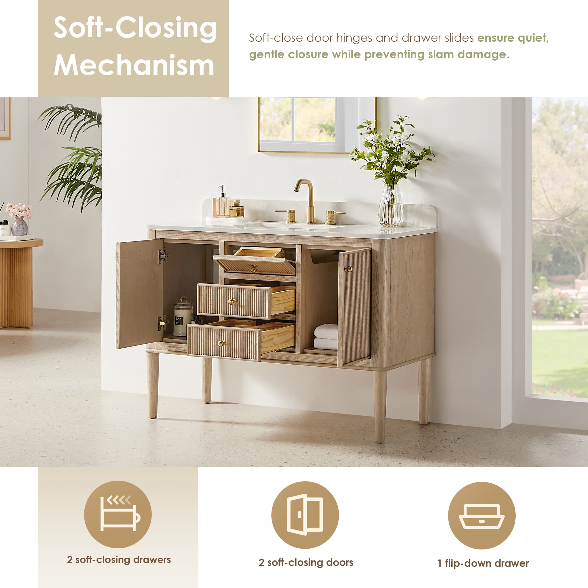 Altair Blaise Freestanding Bathroom Vanity in Light Oak - photo 11 of 16