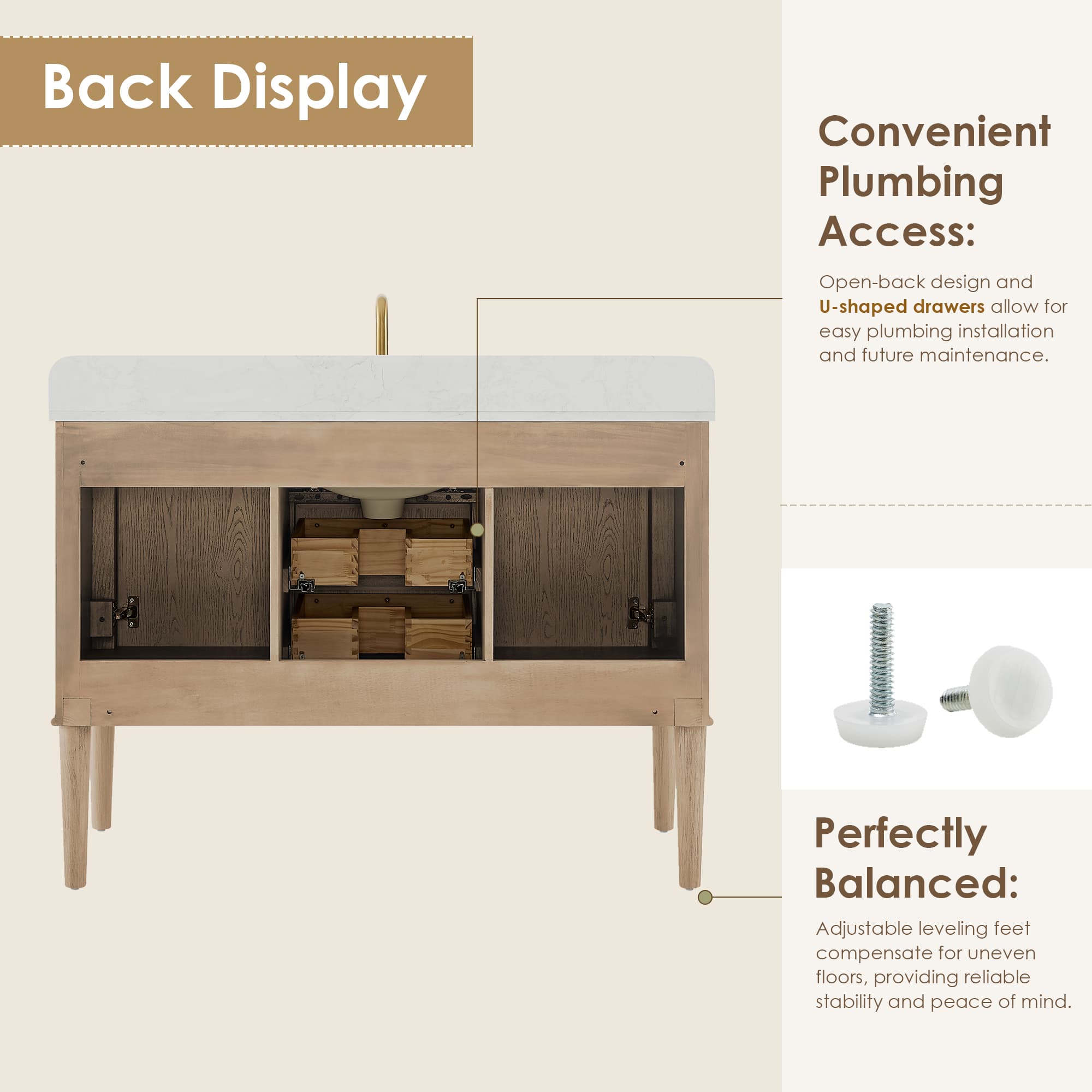 Altair Blaise Freestanding Bathroom Vanity in Light Oak - photo 13 of 16