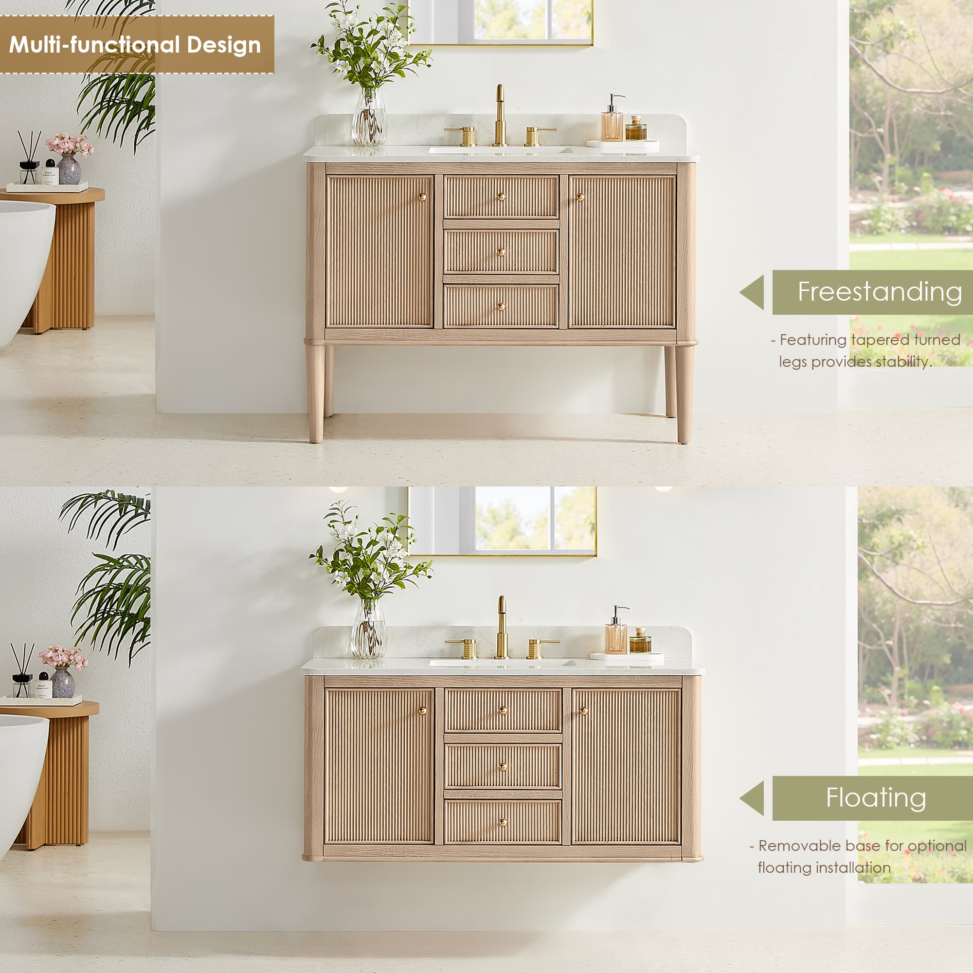Altair Blaise Freestanding Bathroom Vanity in Light Oak - photo 7 of 16