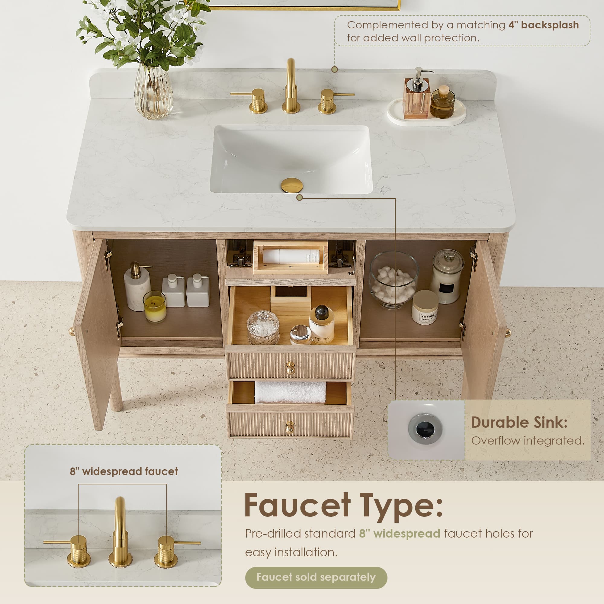 Altair Blaise Freestanding Bathroom Vanity in Light Oak - photo 9 of 16
