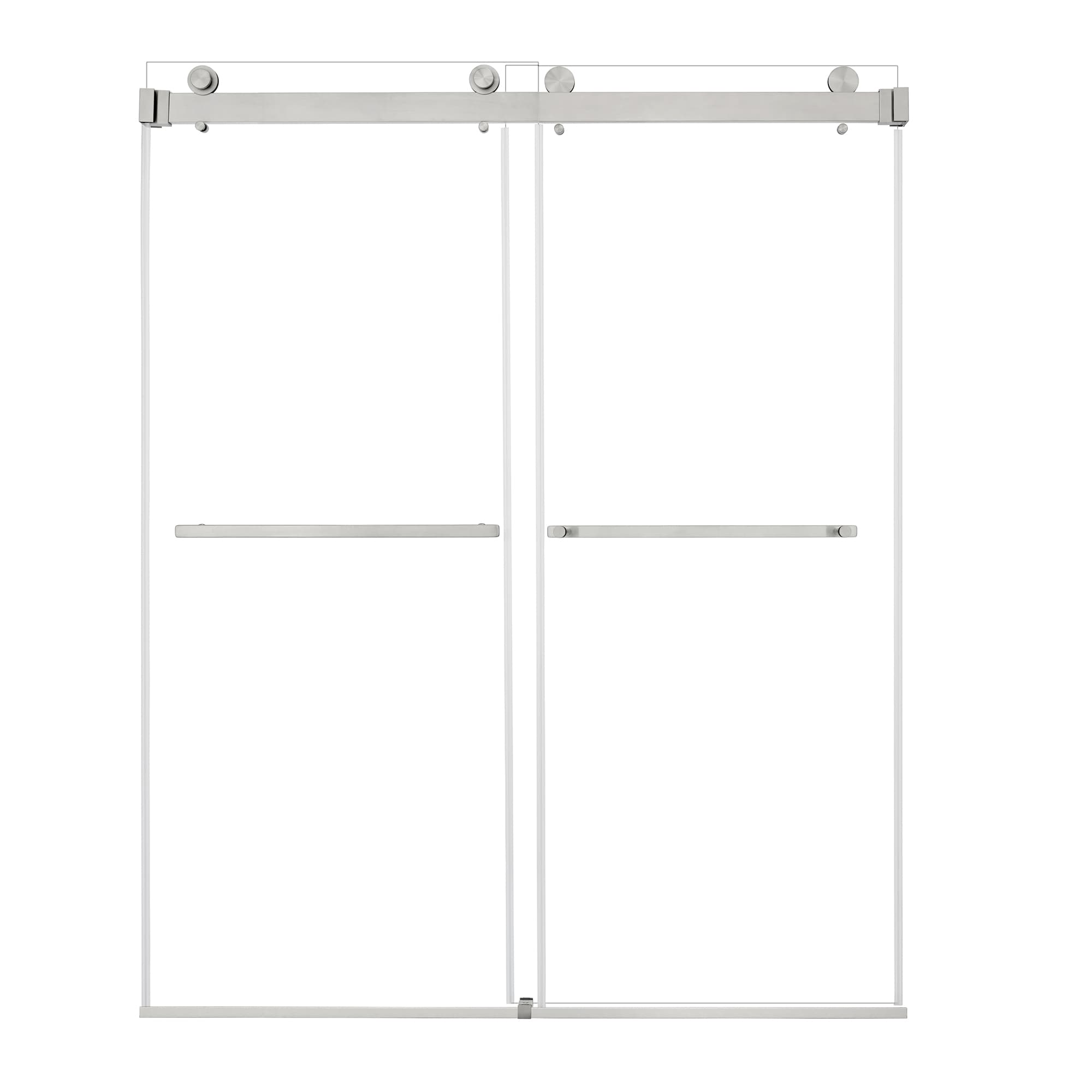 Altair Bolani 60" W x 76" H By-Pass Frameless Exposed Roller Shower Door - photo 1 of 14