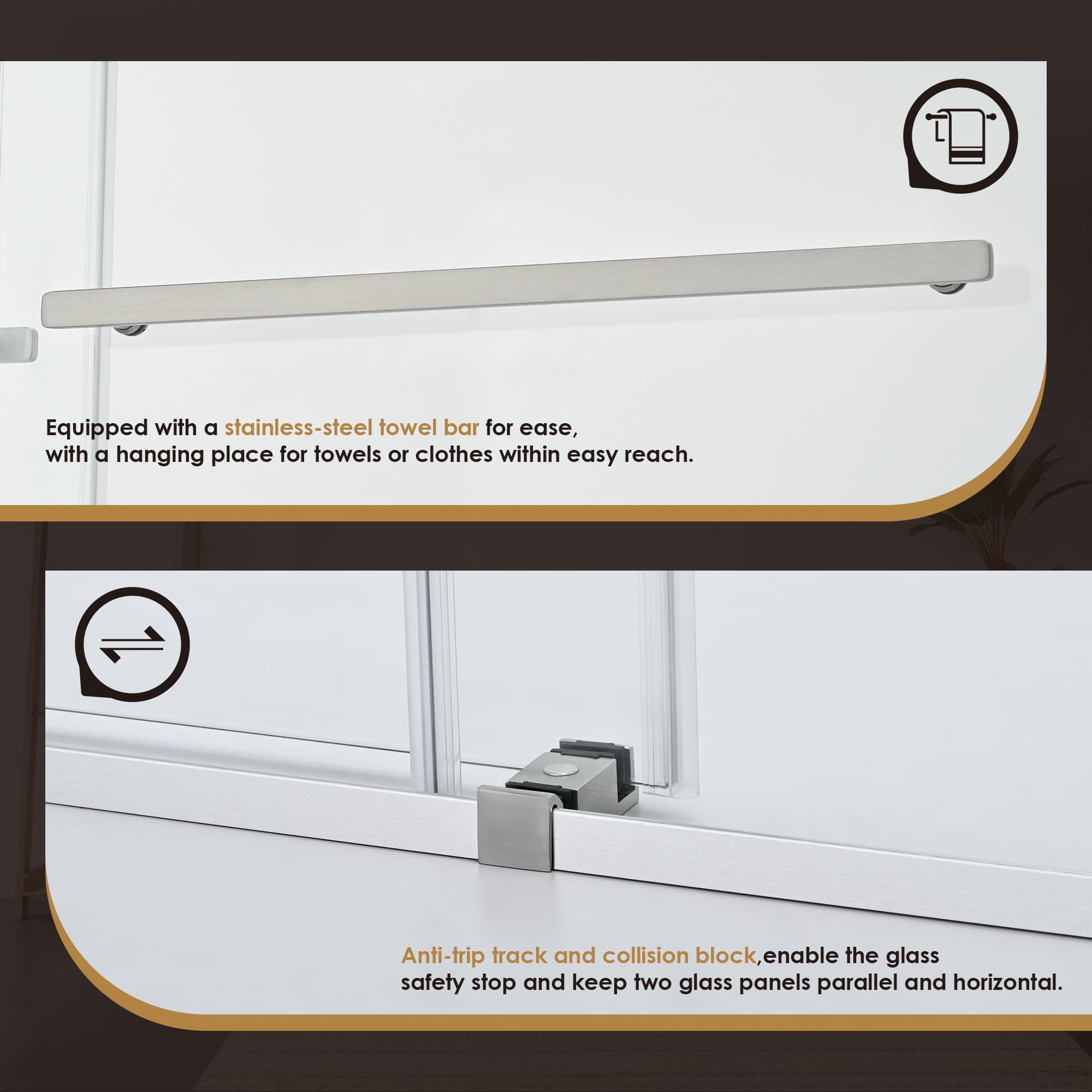 Altair Bolani 60" W x 76" H By-Pass Frameless Exposed Roller Shower Door - photo 10 of 14
