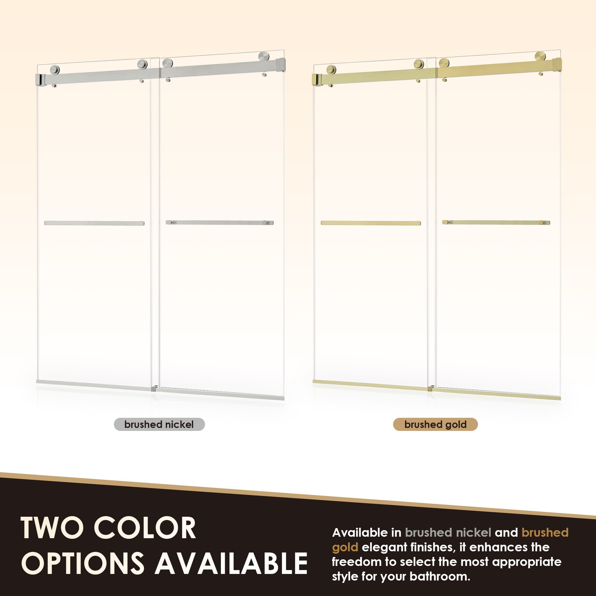 Altair Bolani 60" W x 76" H By-Pass Frameless Exposed Roller Shower Door - photo 14 of 14