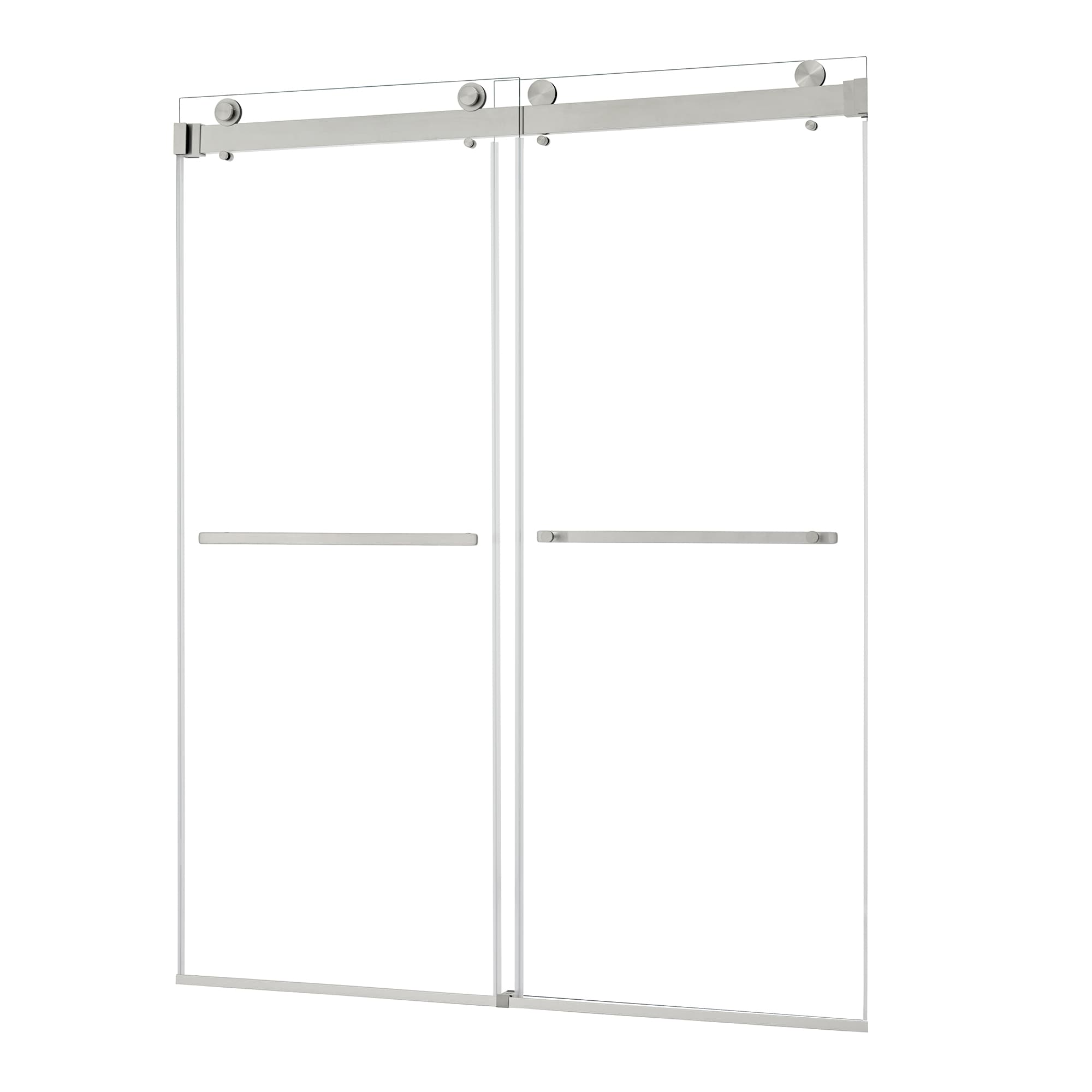 Altair Bolani 60" W x 76" H By-Pass Frameless Exposed Roller Shower Door - photo 2 of 14