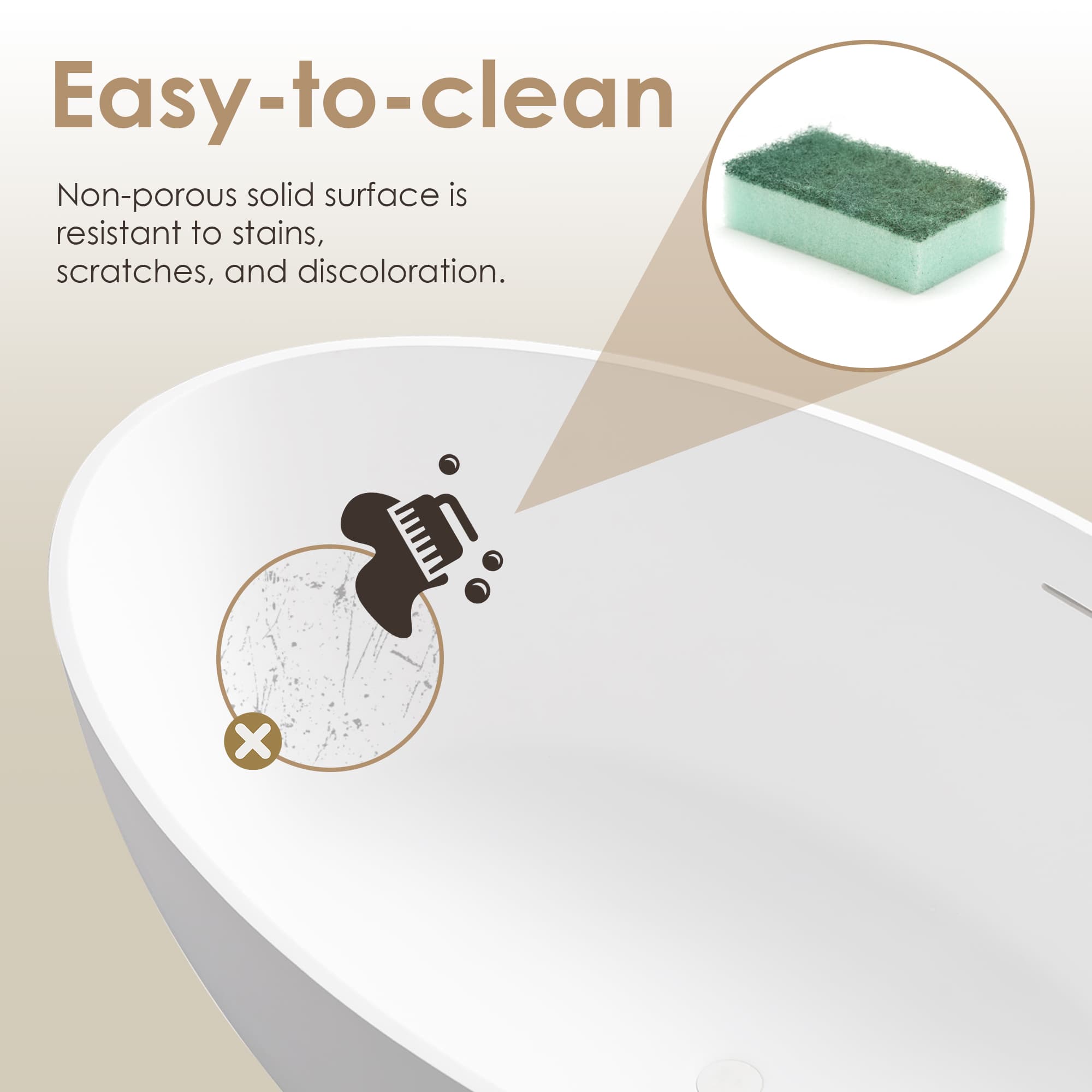 Altair Cacciar 67 Inch Solid Surface Freestanding Soaking Bathtub - photo 20 of 24