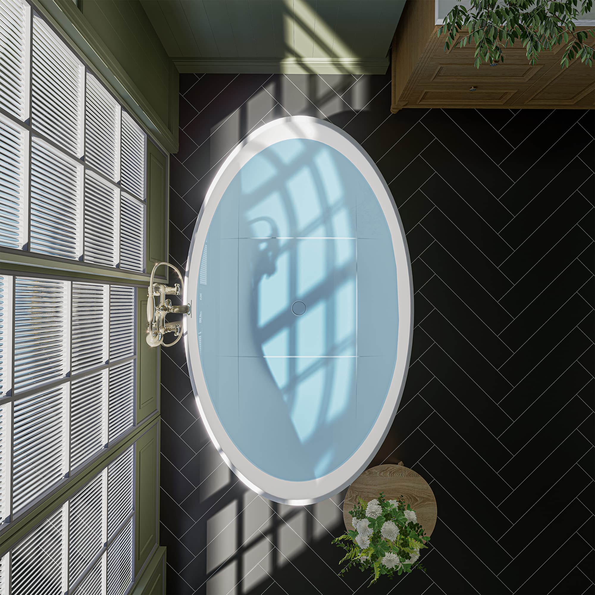 Altair Cacciar 67 Inch Solid Surface Freestanding Soaking Bathtub - photo 9 of 24