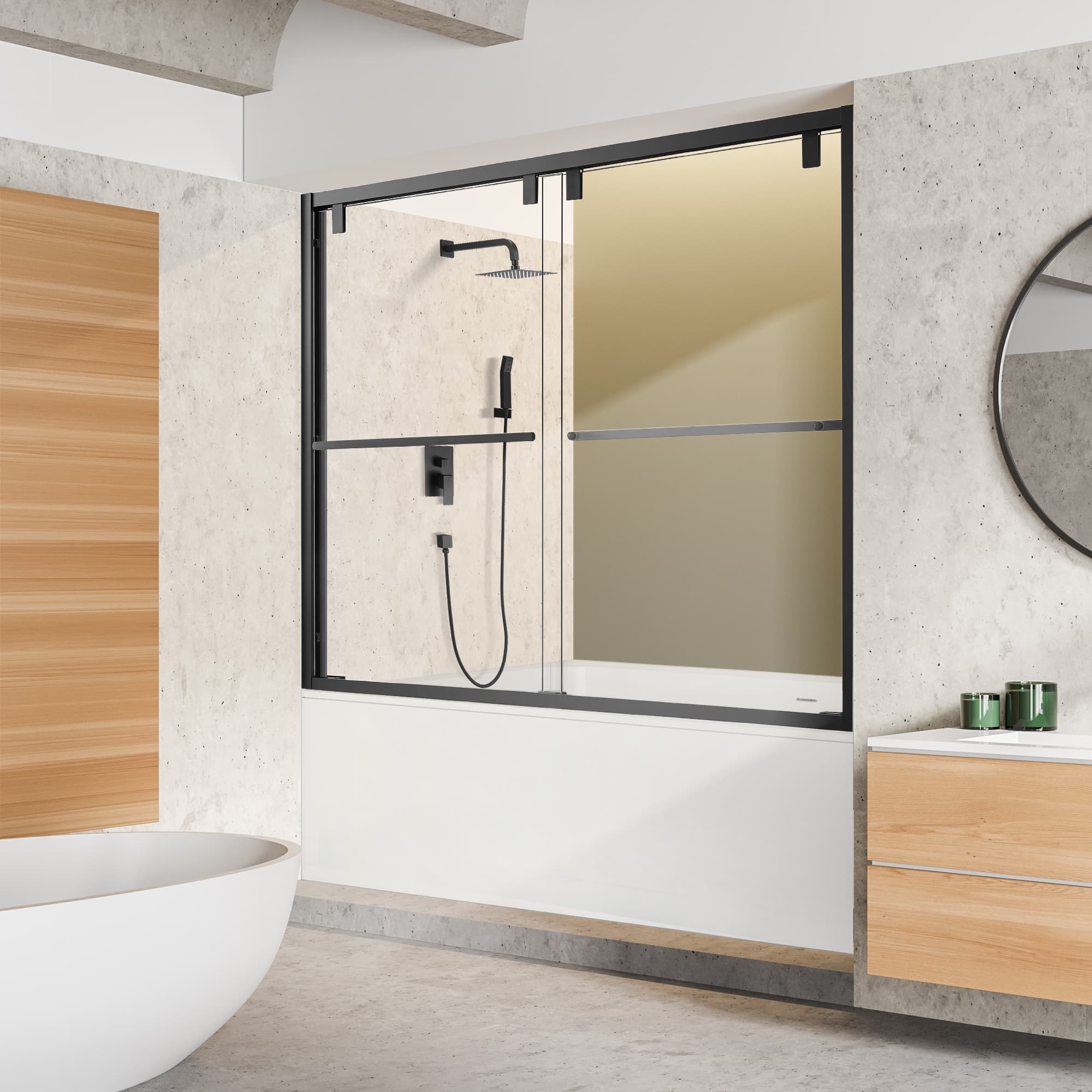 Altair Caspar 60" W x 58" H By-Pass Semi-Frameless Tub Door - photo 4 of 12