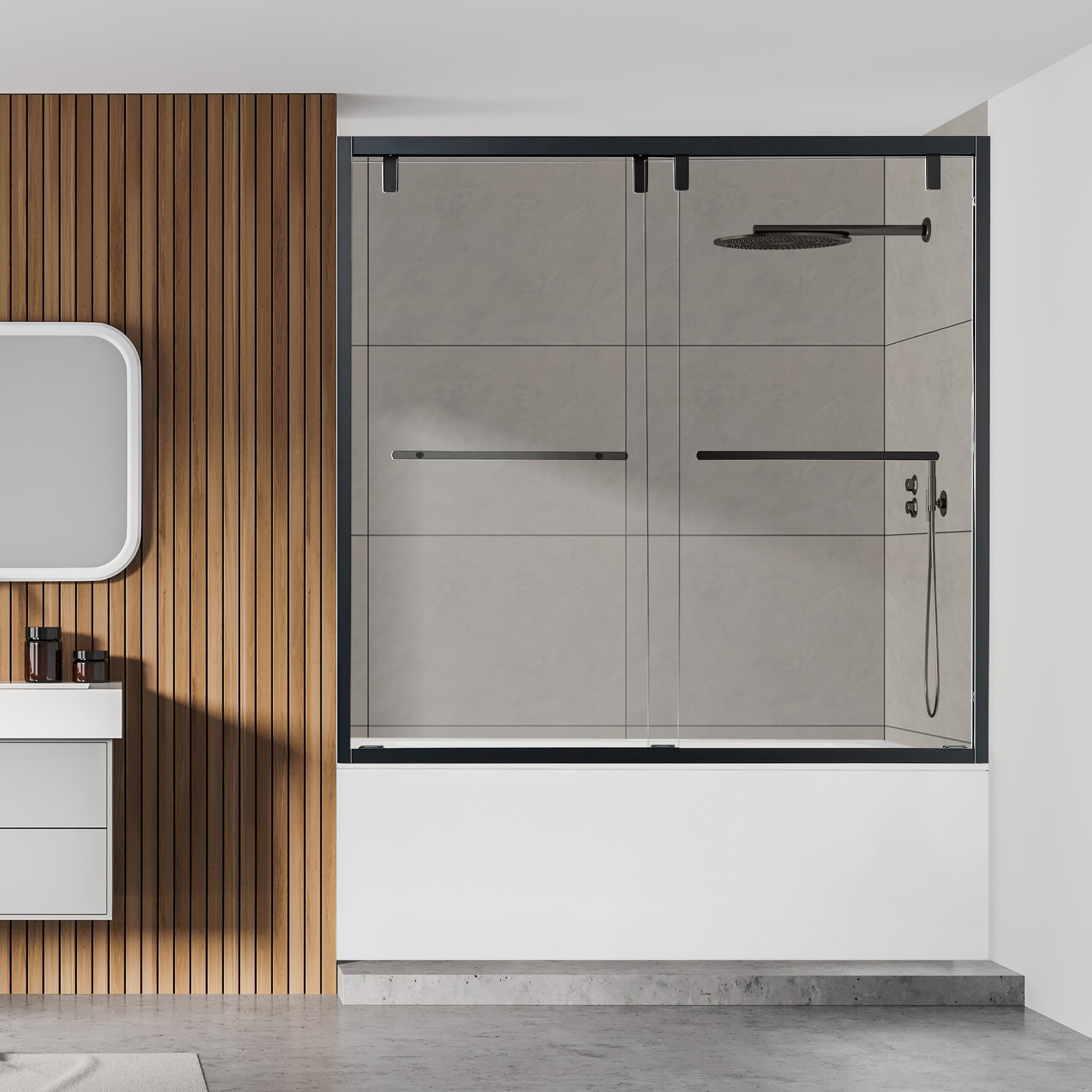 Altair Caspar 60" W x 58" H By-Pass Semi-Frameless Tub Door - photo 5 of 12