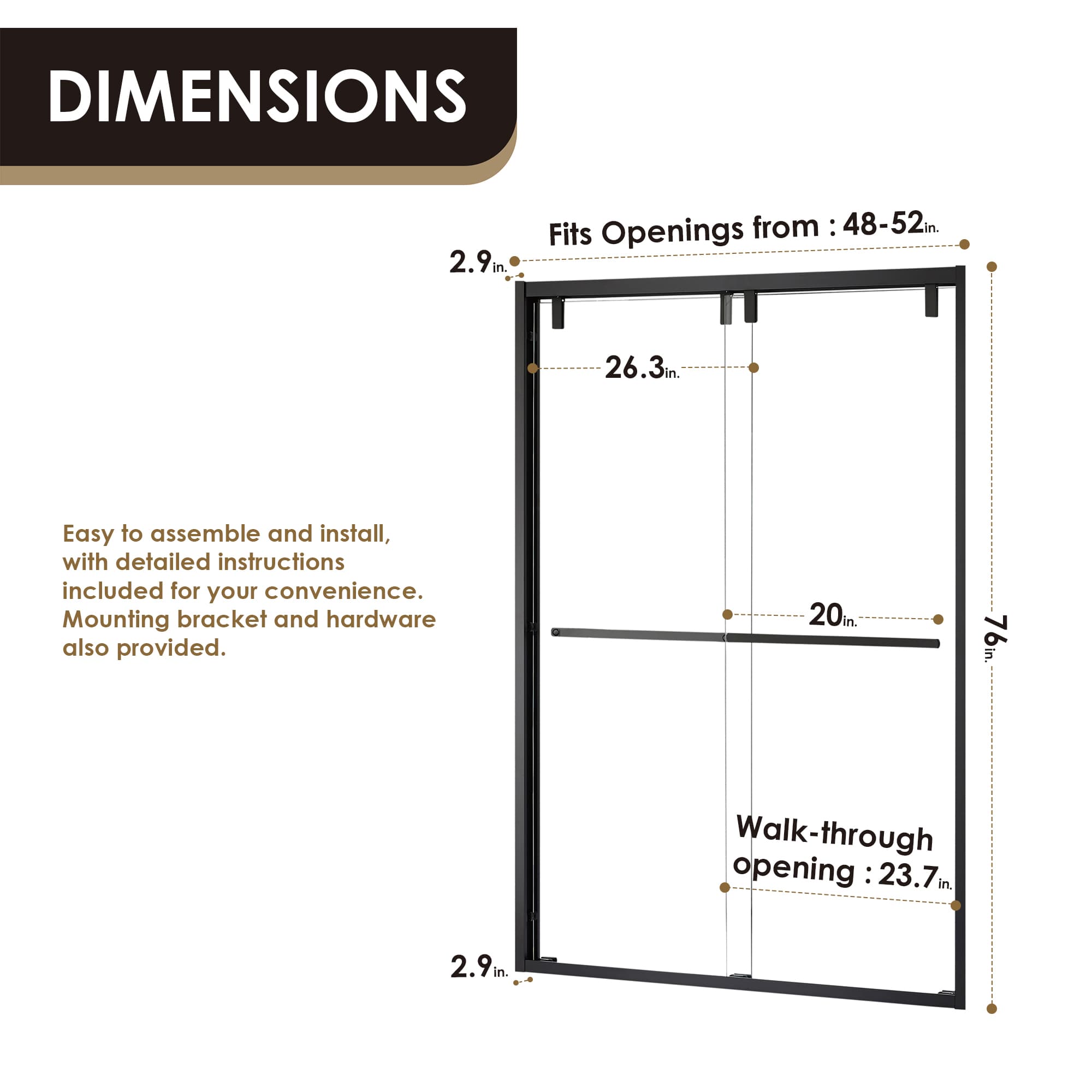 Altair Caspar By-Pass Semi-Frameless Shower Door - photo 12 of 12