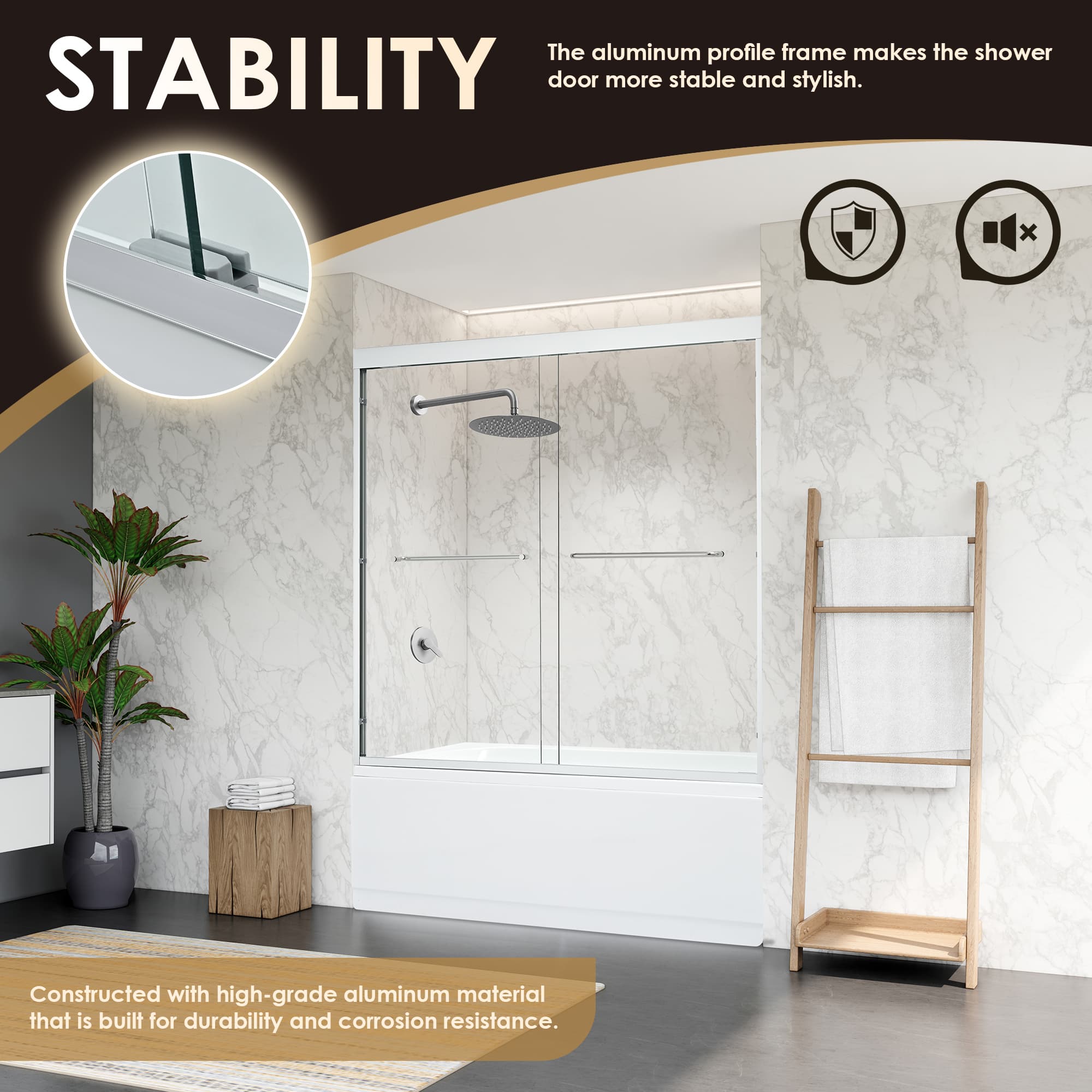 Altair Ennis 60" W x 58" H By-Pass Framed Tub Door - photo 11 of 15
