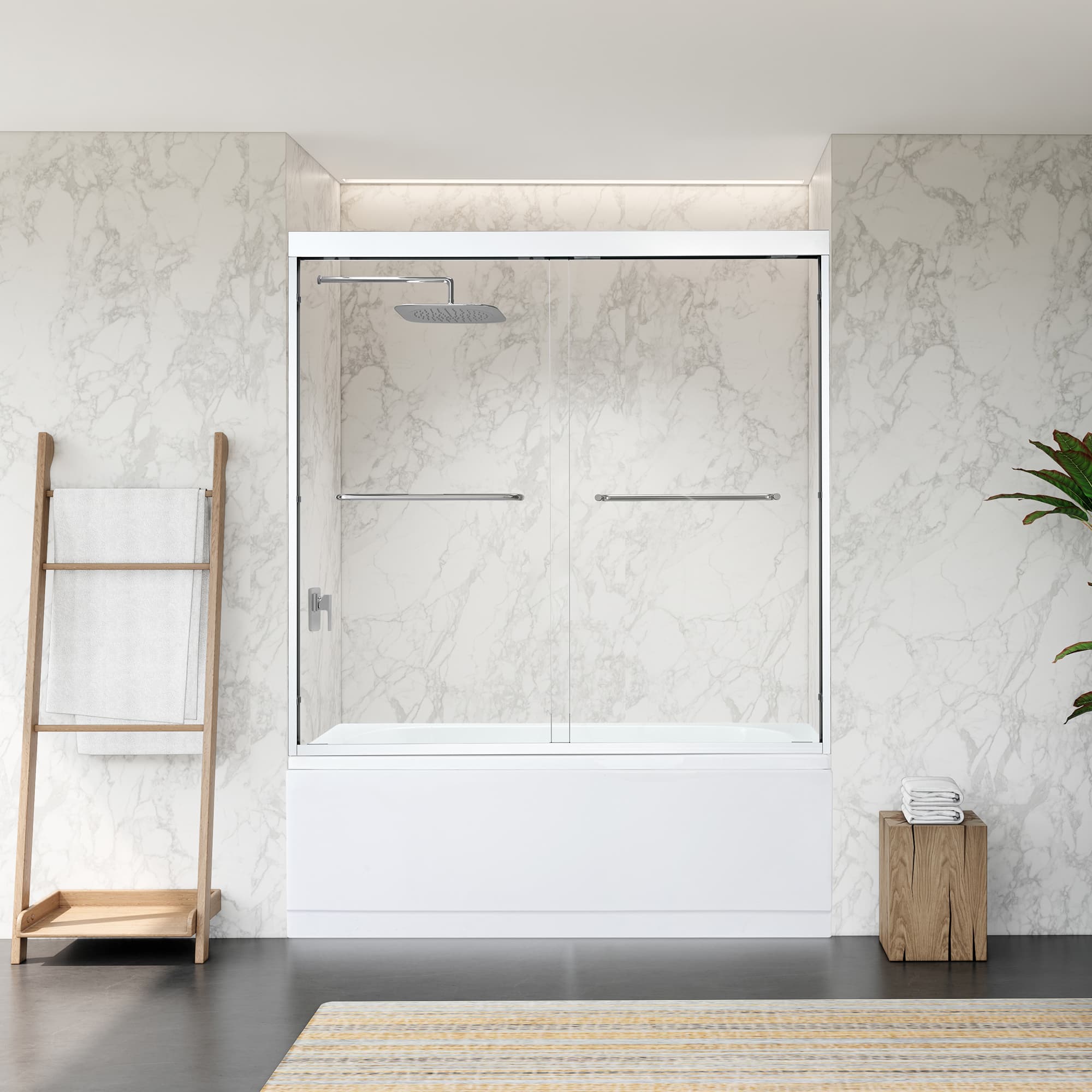 Altair Ennis 60" W x 58" H By-Pass Framed Tub Door - photo 3 of 15