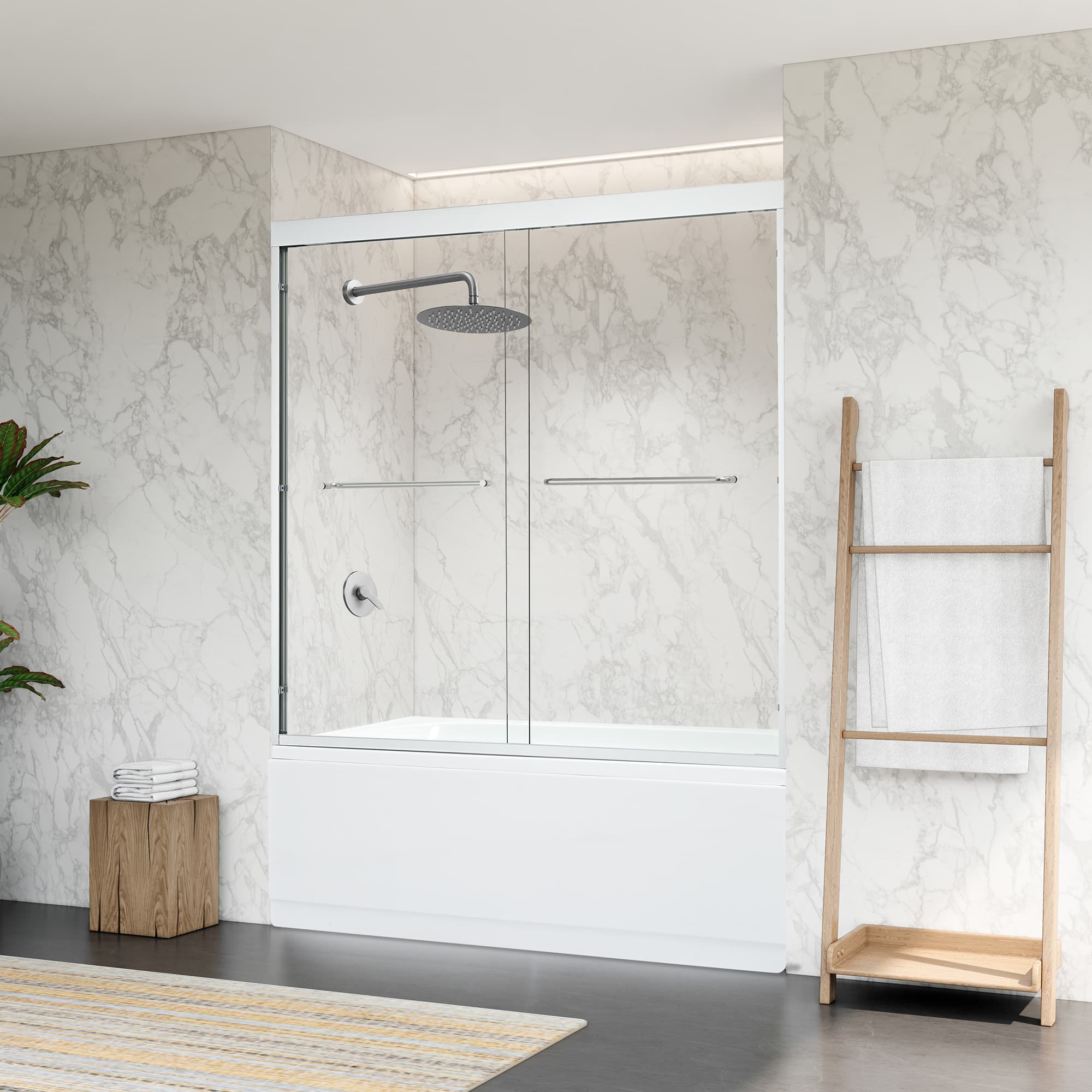 Altair Ennis 60" W x 58" H By-Pass Framed Tub Door - photo 4 of 15
