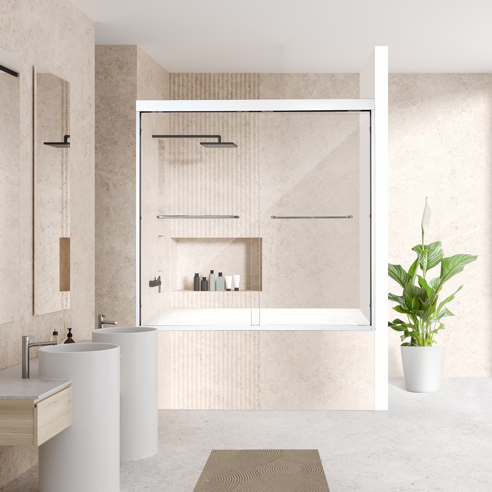 Altair Ennis 60" W x 58" H By-Pass Framed Tub Door - photo 5 of 15