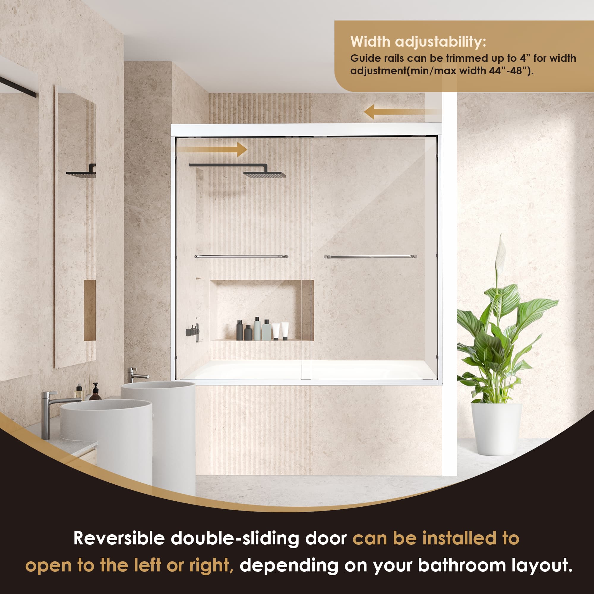 Altair Ennis 60" W x 58" H By-Pass Framed Tub Door - photo 9 of 15