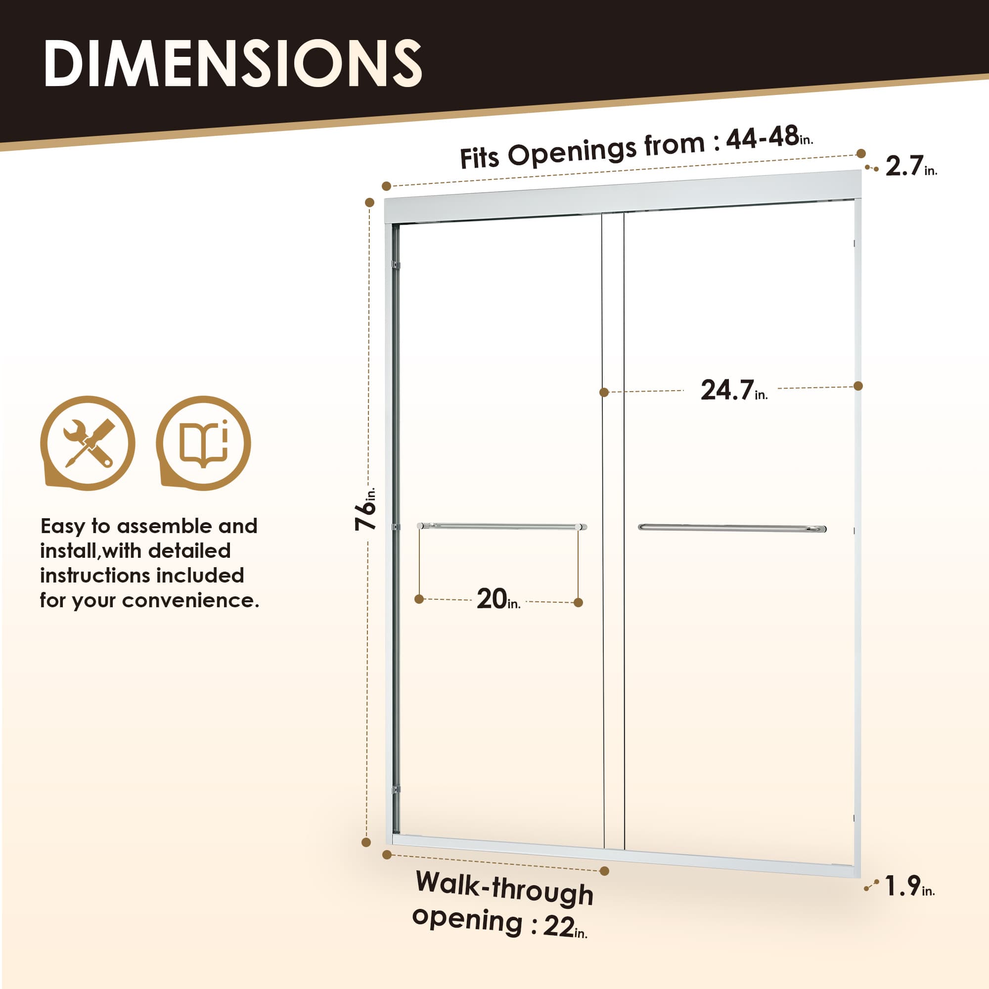 Altair Ennis By-Pass Framed Shower Door - photo 13 of 15