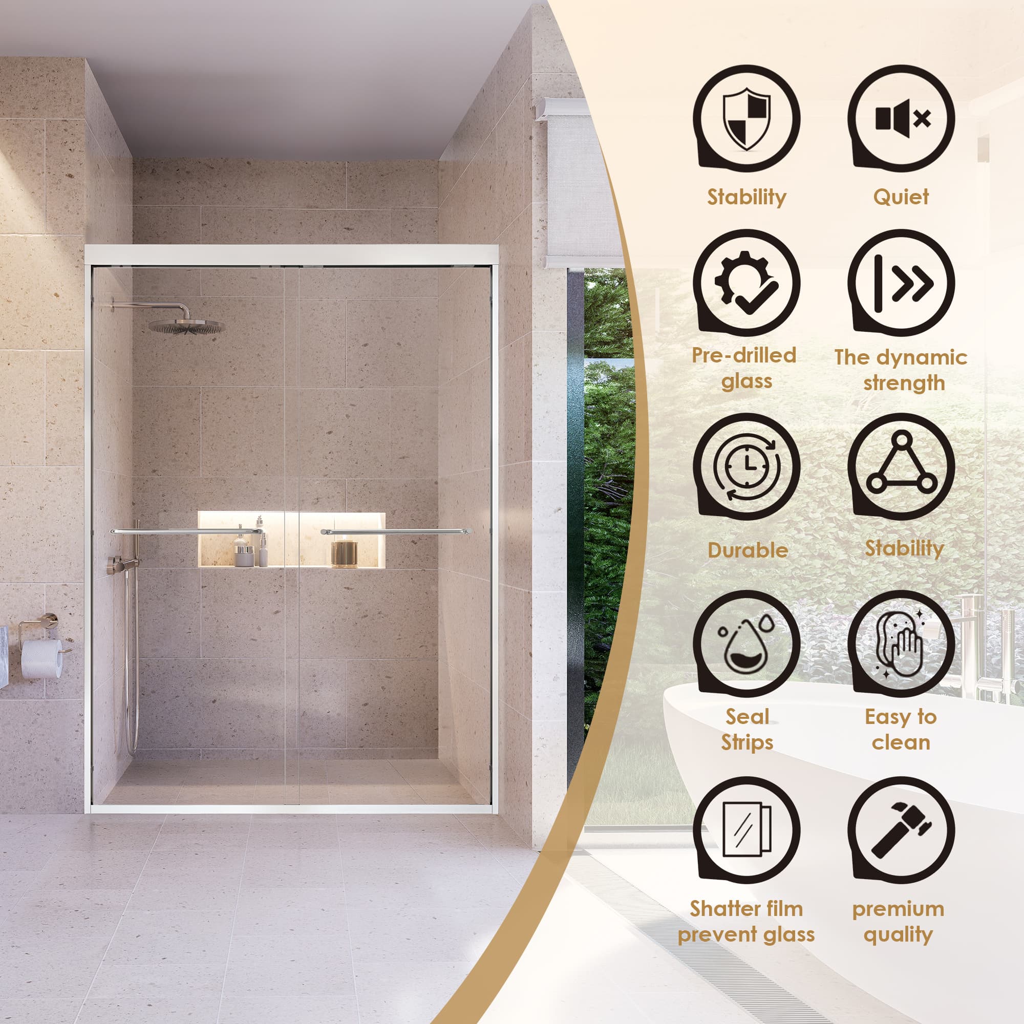 Altair Ennis By-Pass Framed Shower Door - photo 7 of 15