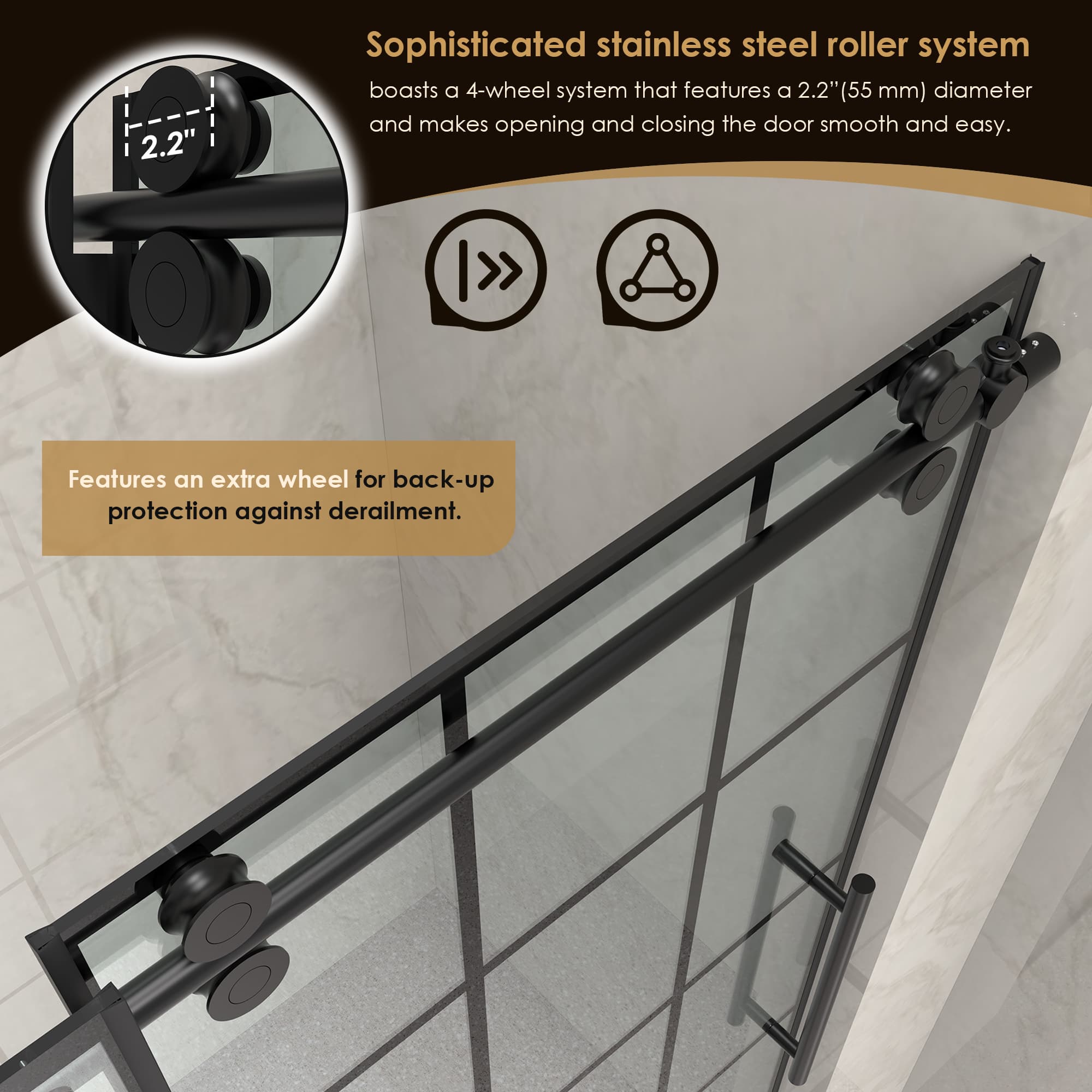 Altair Esense 60" W x 76" H Single Sliding Frameless Shower Door - photo 10 of 15