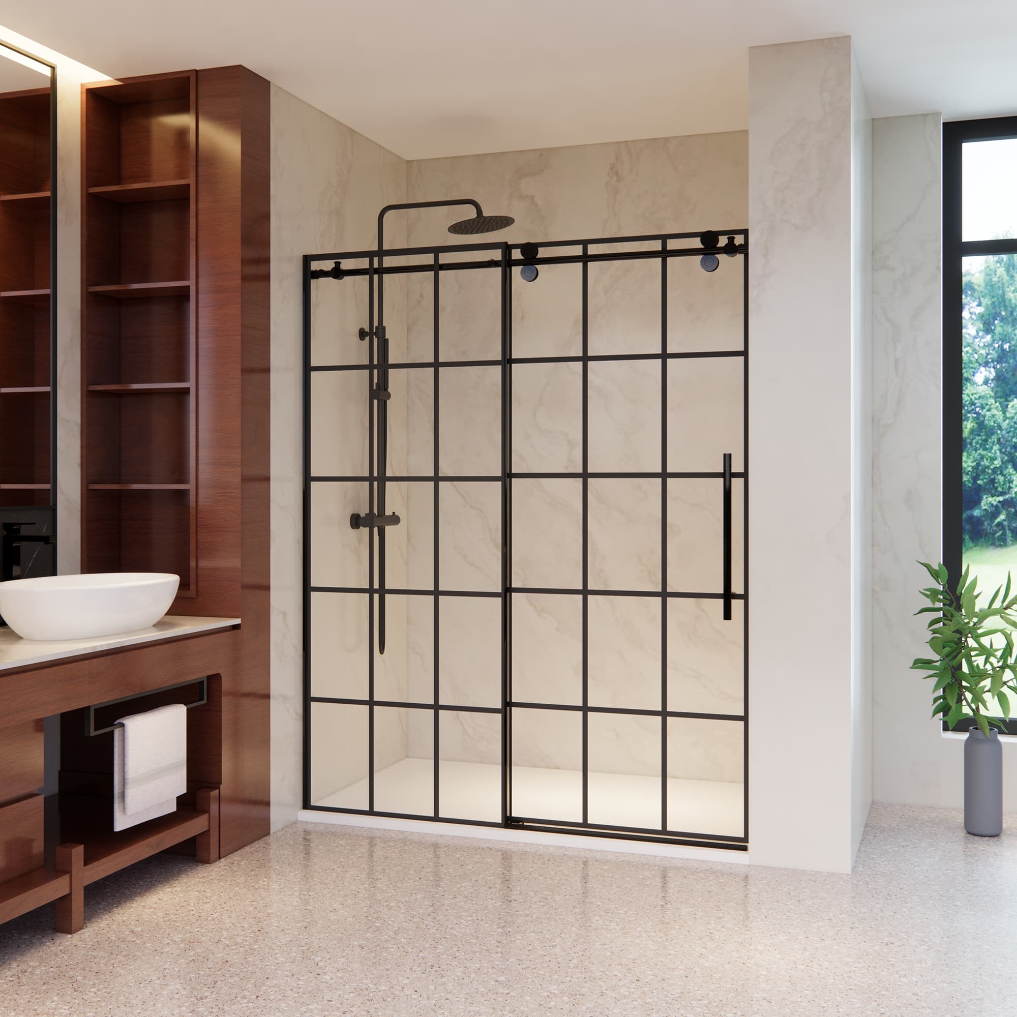 Altair Esense 60" W x 76" H Single Sliding Frameless Shower Door - photo 4 of 15