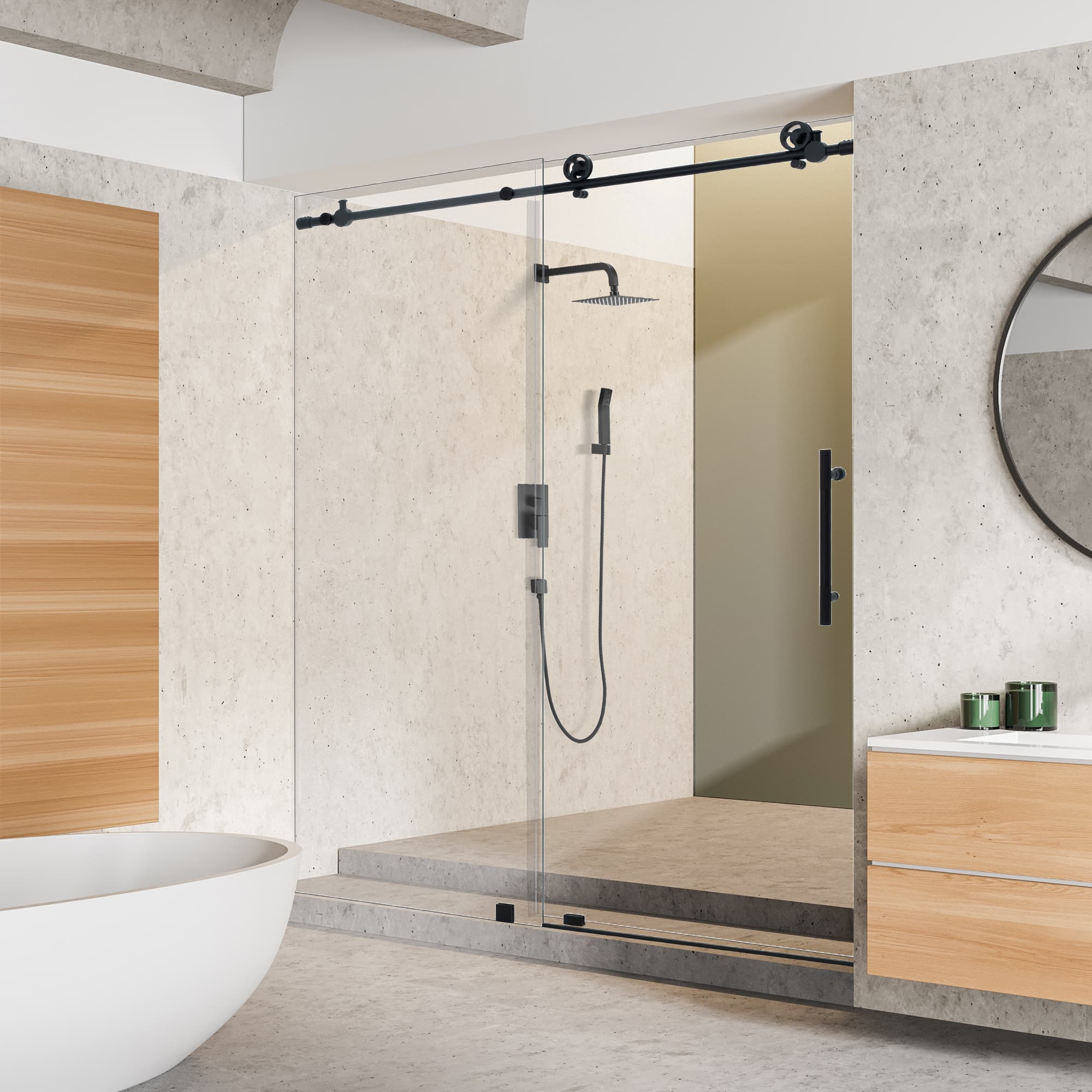Altair Gareth 60" W x 78" H Single Sliding Frameless Shower Door - photo 4 of 12