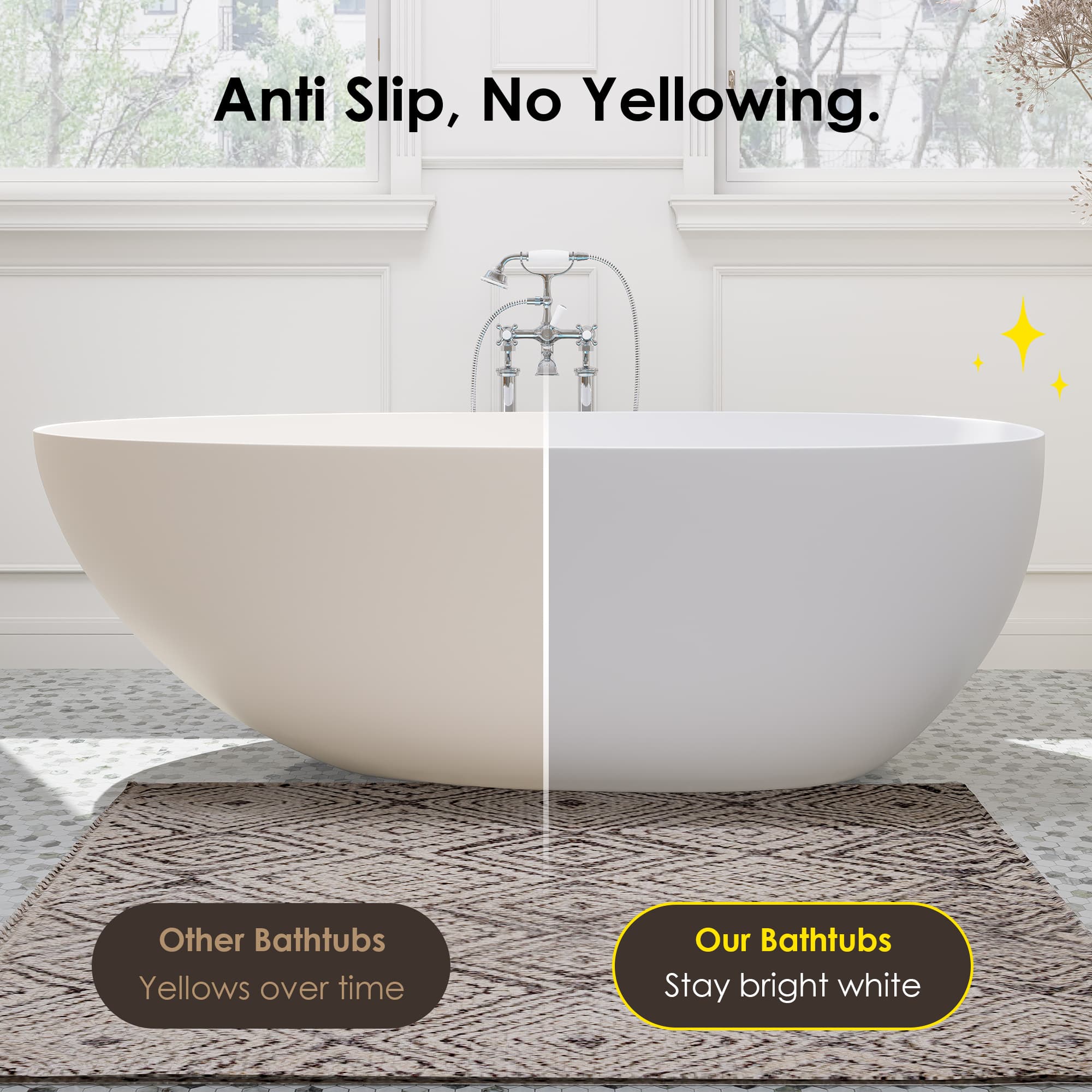 Altair Giotto Solid Surface Freestanding Soaking Bathtub - photo 16 of 24