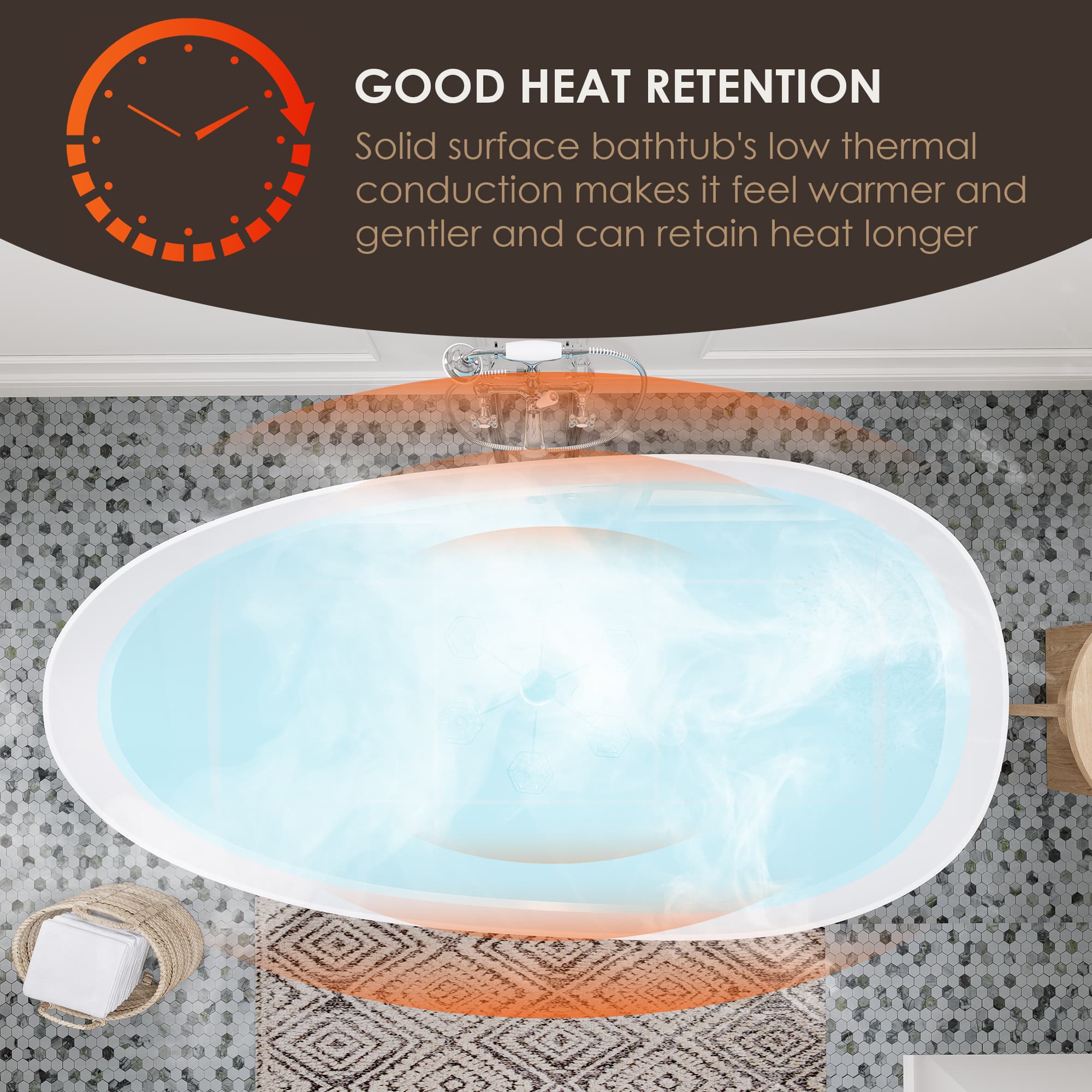 Altair Giotto Solid Surface Freestanding Soaking Bathtub - photo 17 of 24