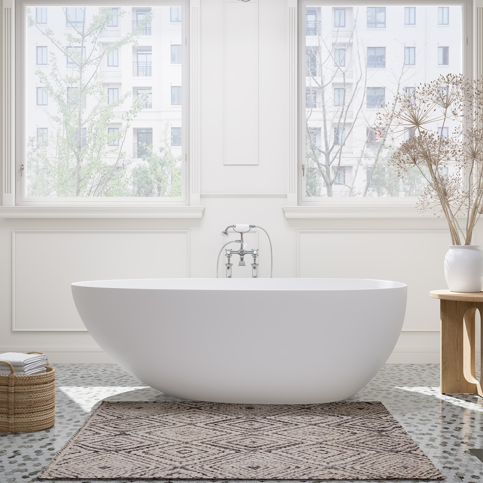 Altair Giotto Solid Surface Freestanding Soaking Bathtub - photo 6 of 24