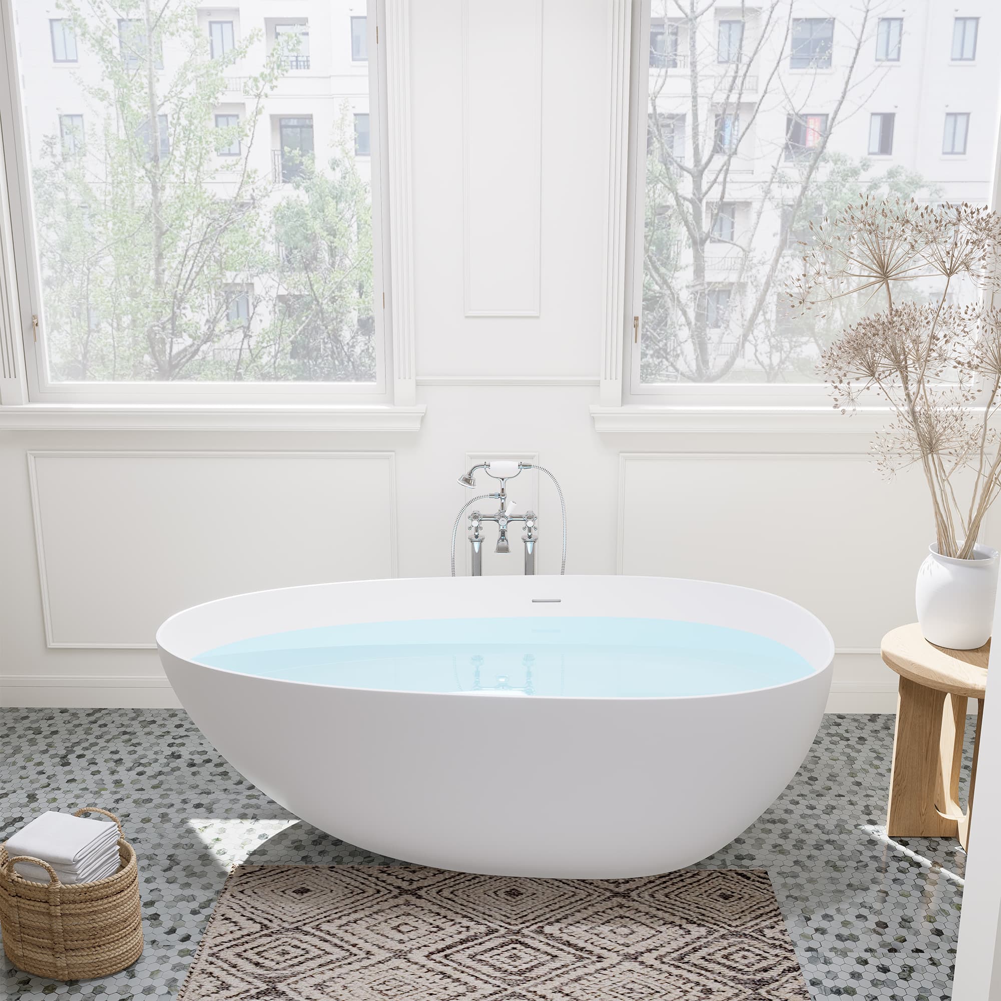 Altair Giotto Solid Surface Freestanding Soaking Bathtub - photo 8 of 24