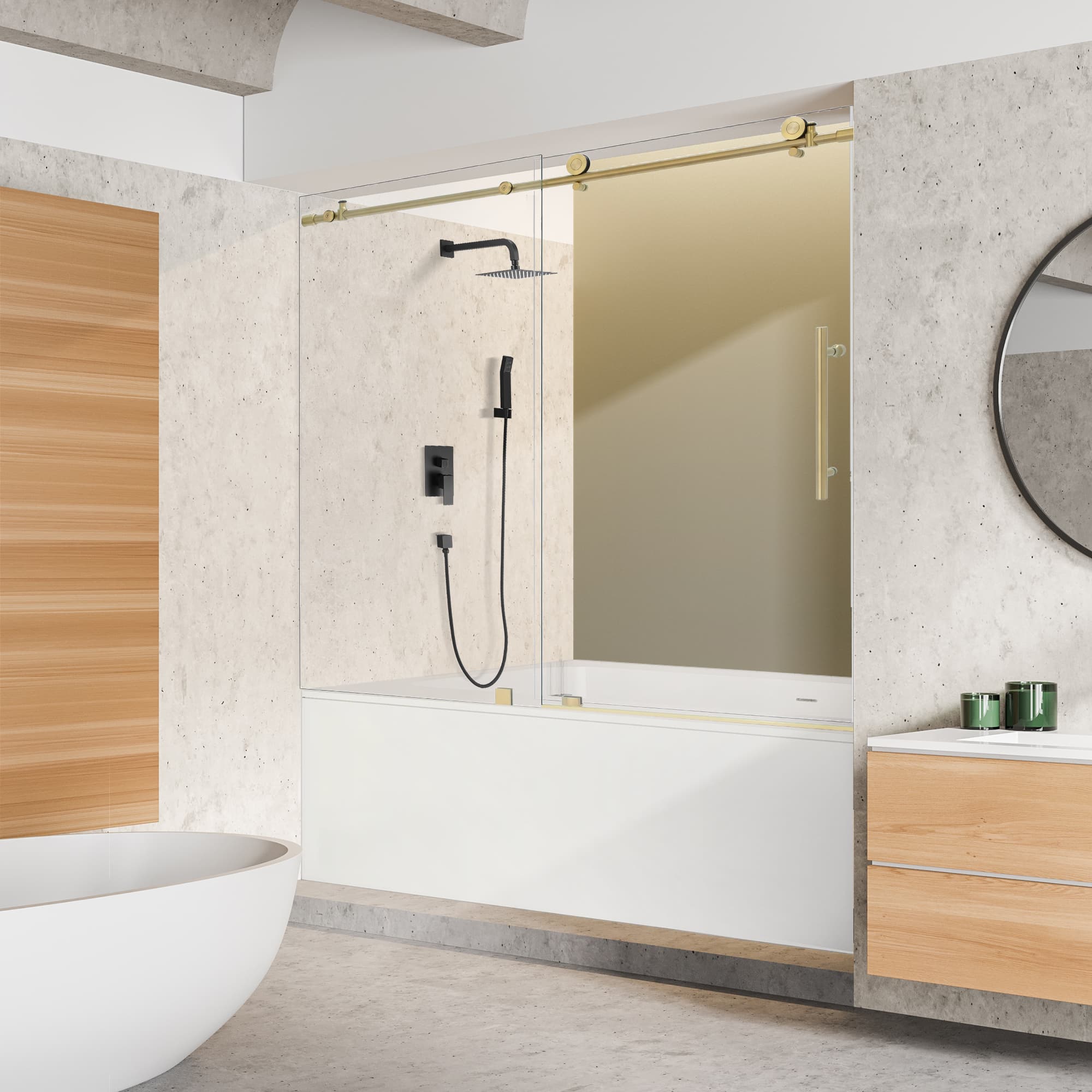 Altair Lazaro 60" W x 58" H Single Sliding Frameless Tub Door - photo 4 of 12