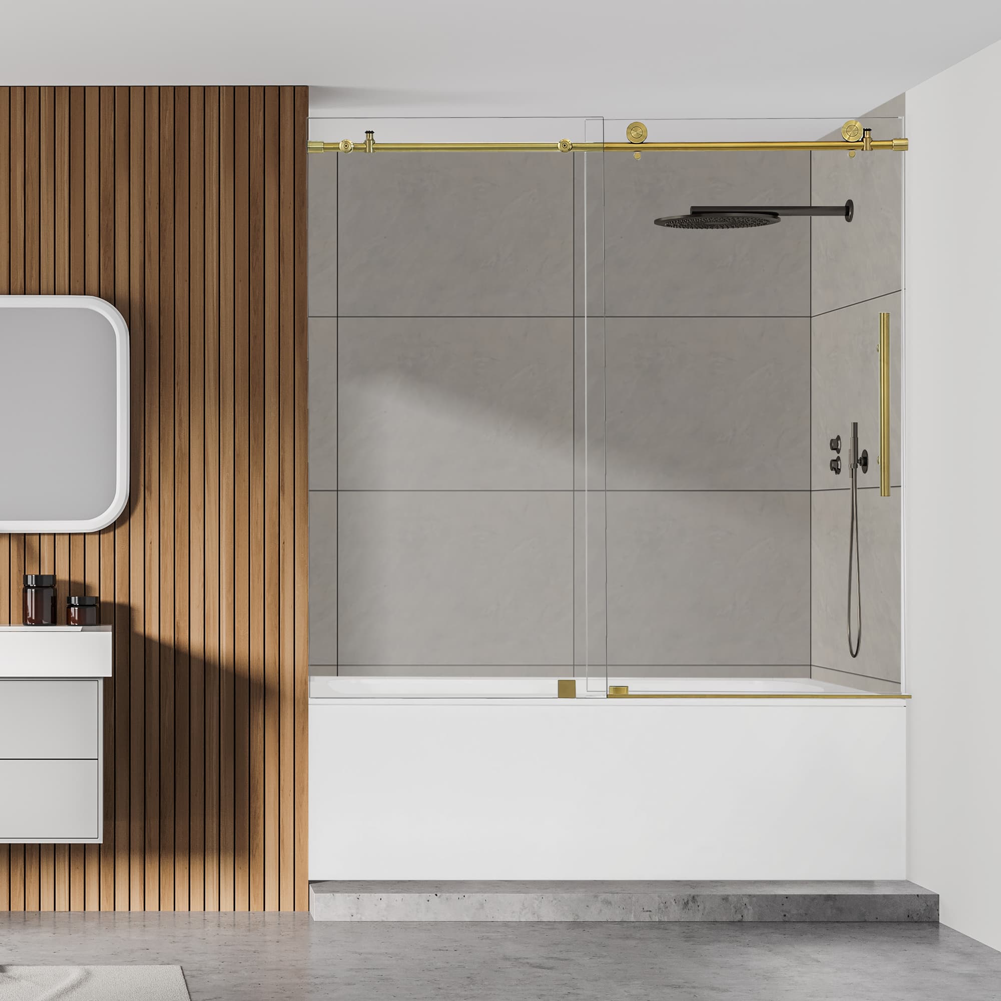 Altair Lazaro 60" W x 58" H Single Sliding Frameless Tub Door - photo 5 of 12