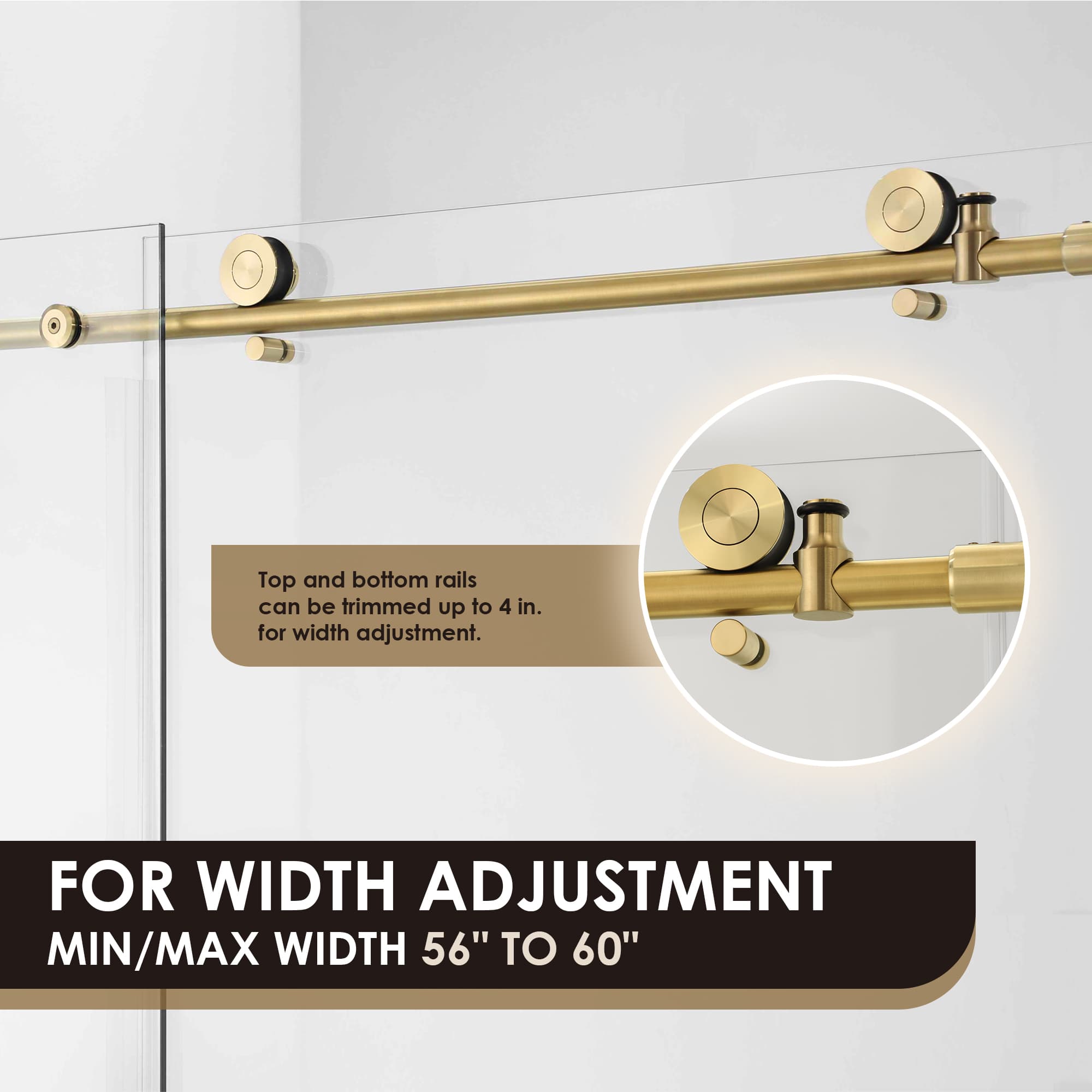Altair Lazaro 60" W x 58" H Single Sliding Frameless Tub Door - photo 8 of 12