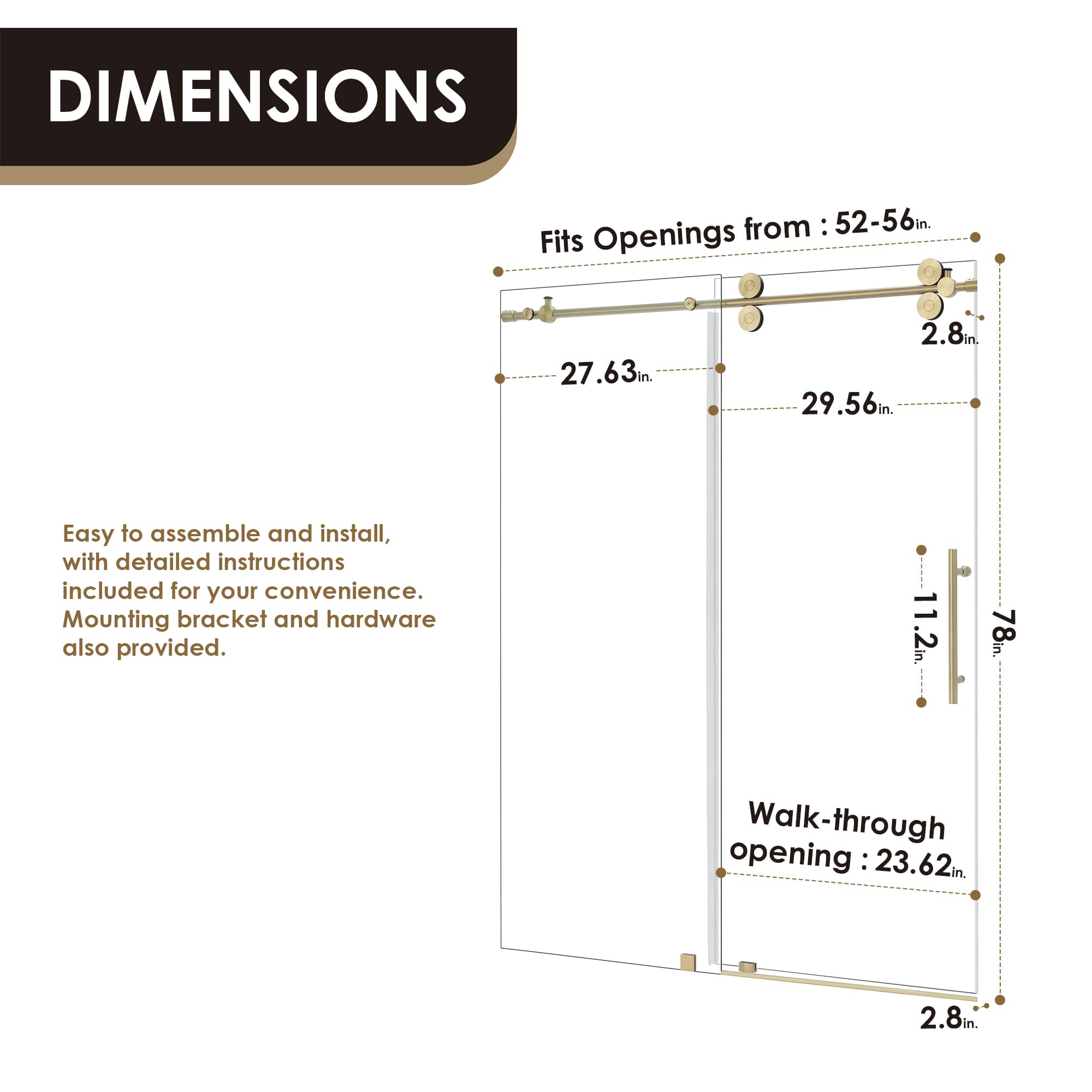 Altair Lazaro Single Sliding Frameless Shower Door - photo 12 of 12
