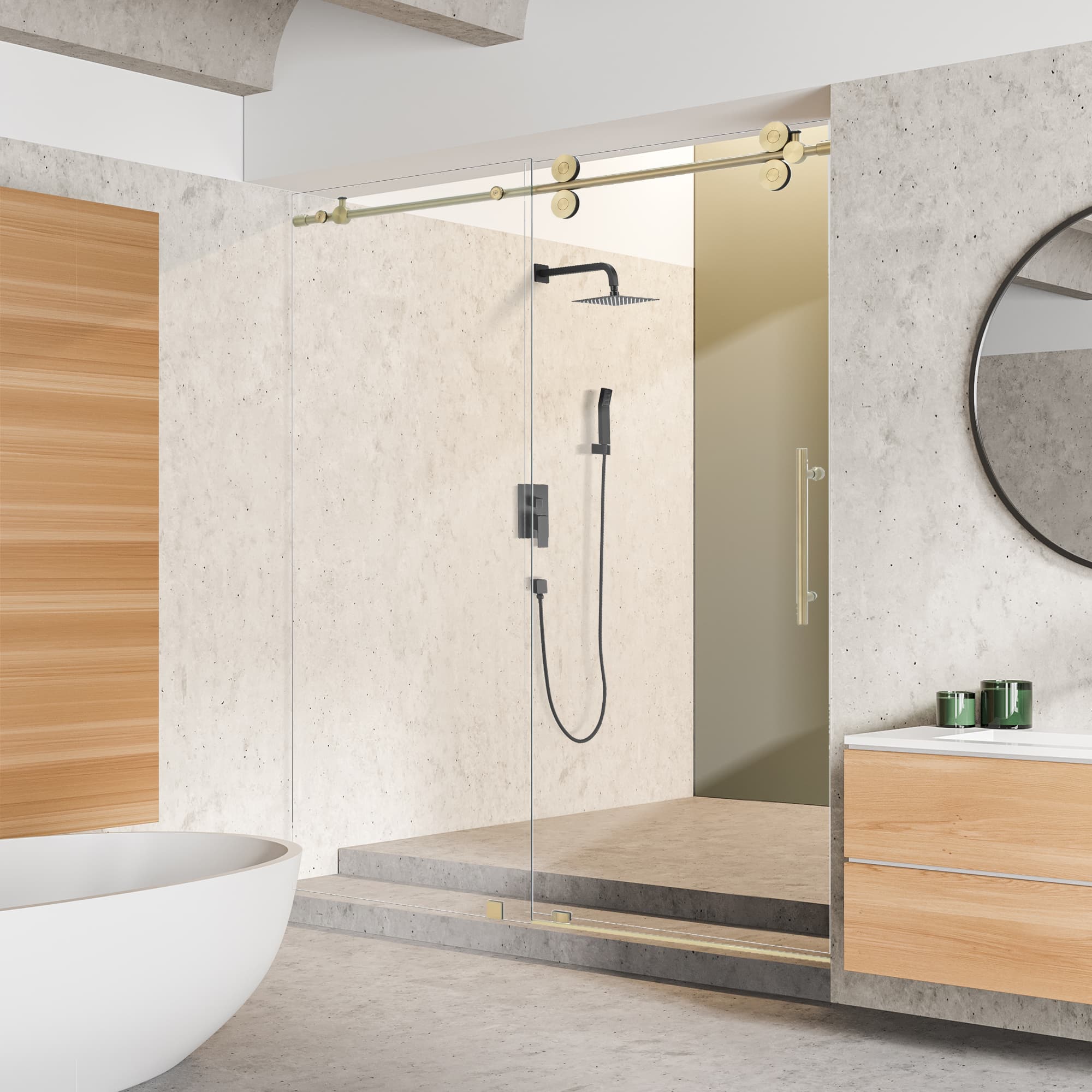 Altair Lazaro Single Sliding Frameless Shower Door - photo 4 of 12