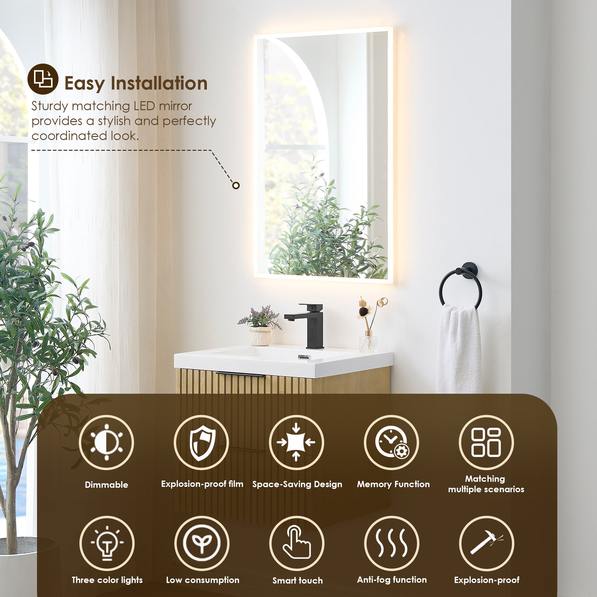 Altair Livia Freestanding Bathroom Vanity in Nature Brown - photo 10 of 12