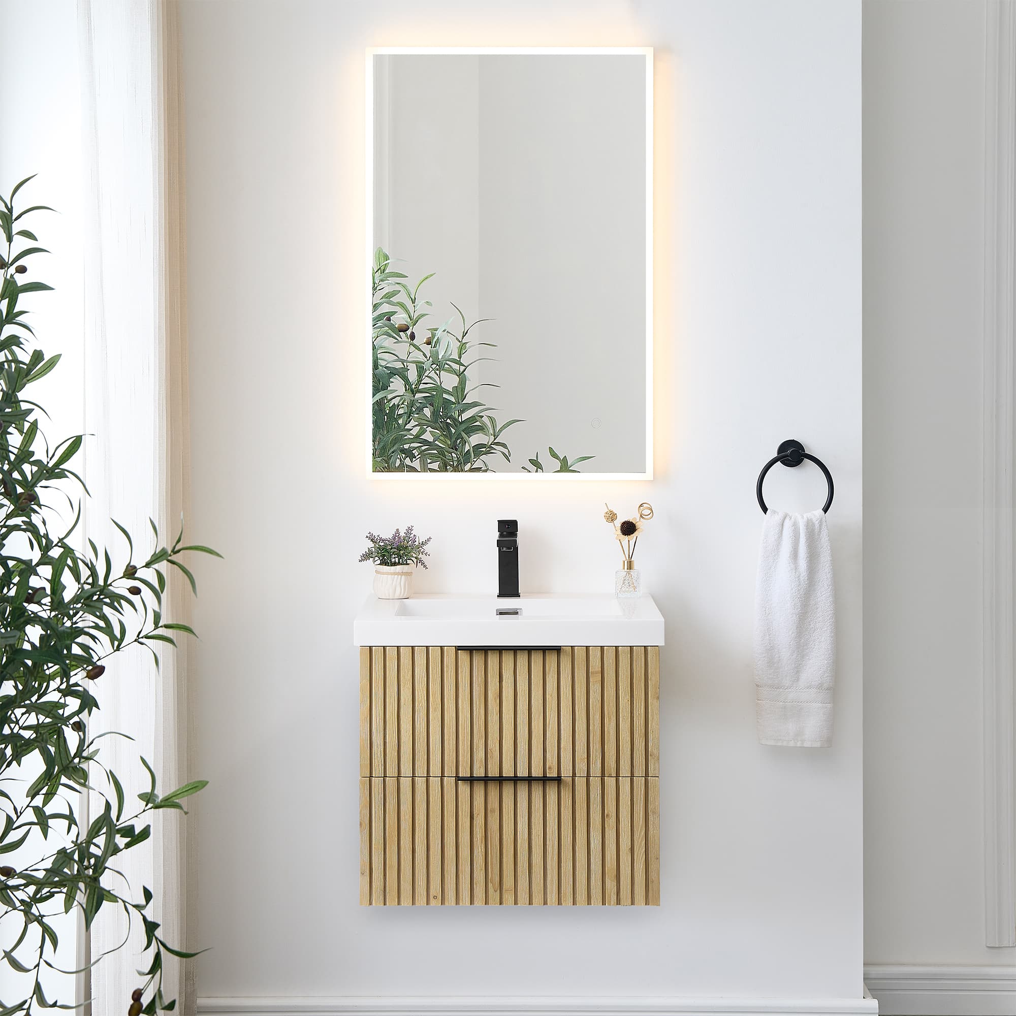 Altair Livia Freestanding Bathroom Vanity in Nature Brown - photo 2 of 12
