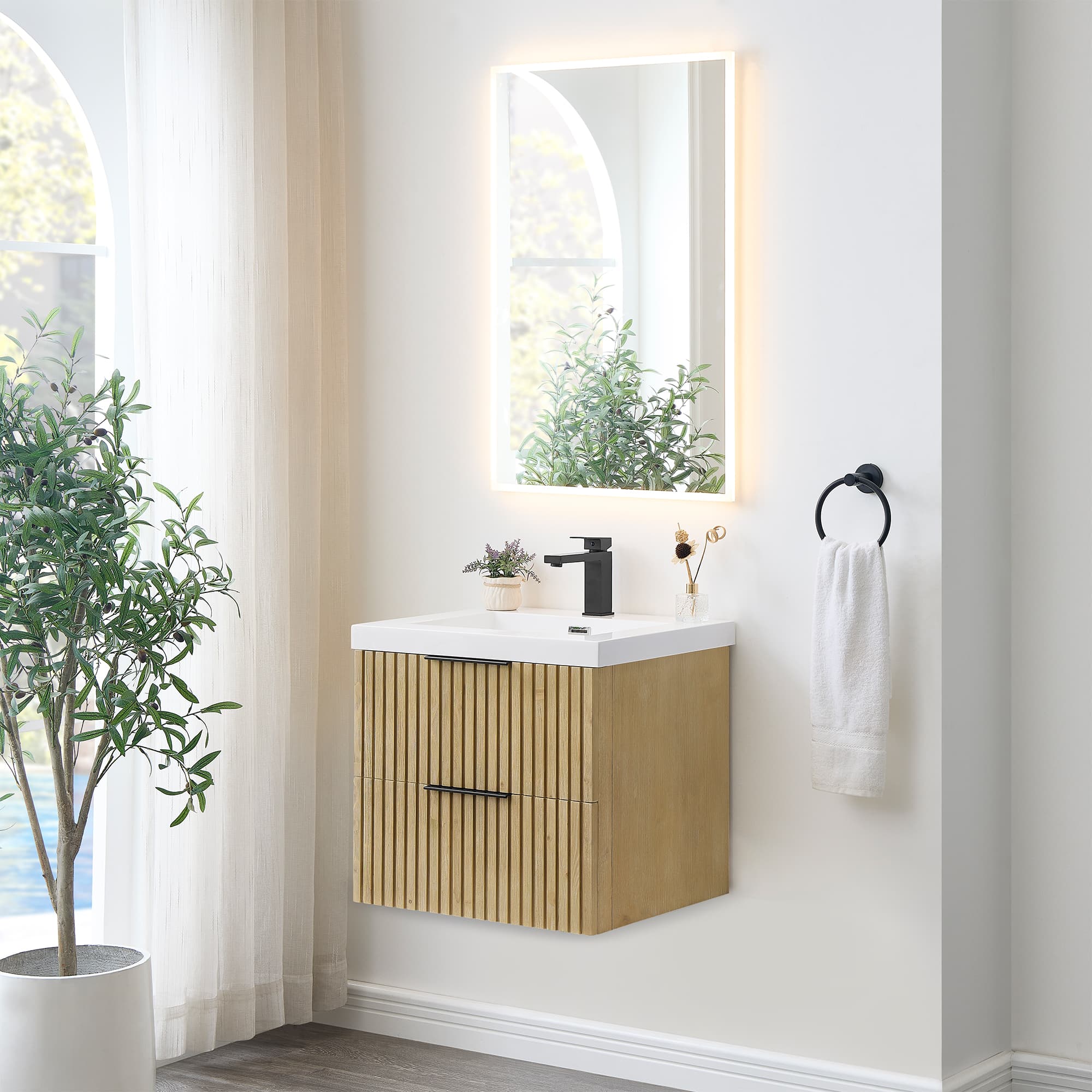 Altair Livia Freestanding Bathroom Vanity in Nature Brown - photo 3 of 12