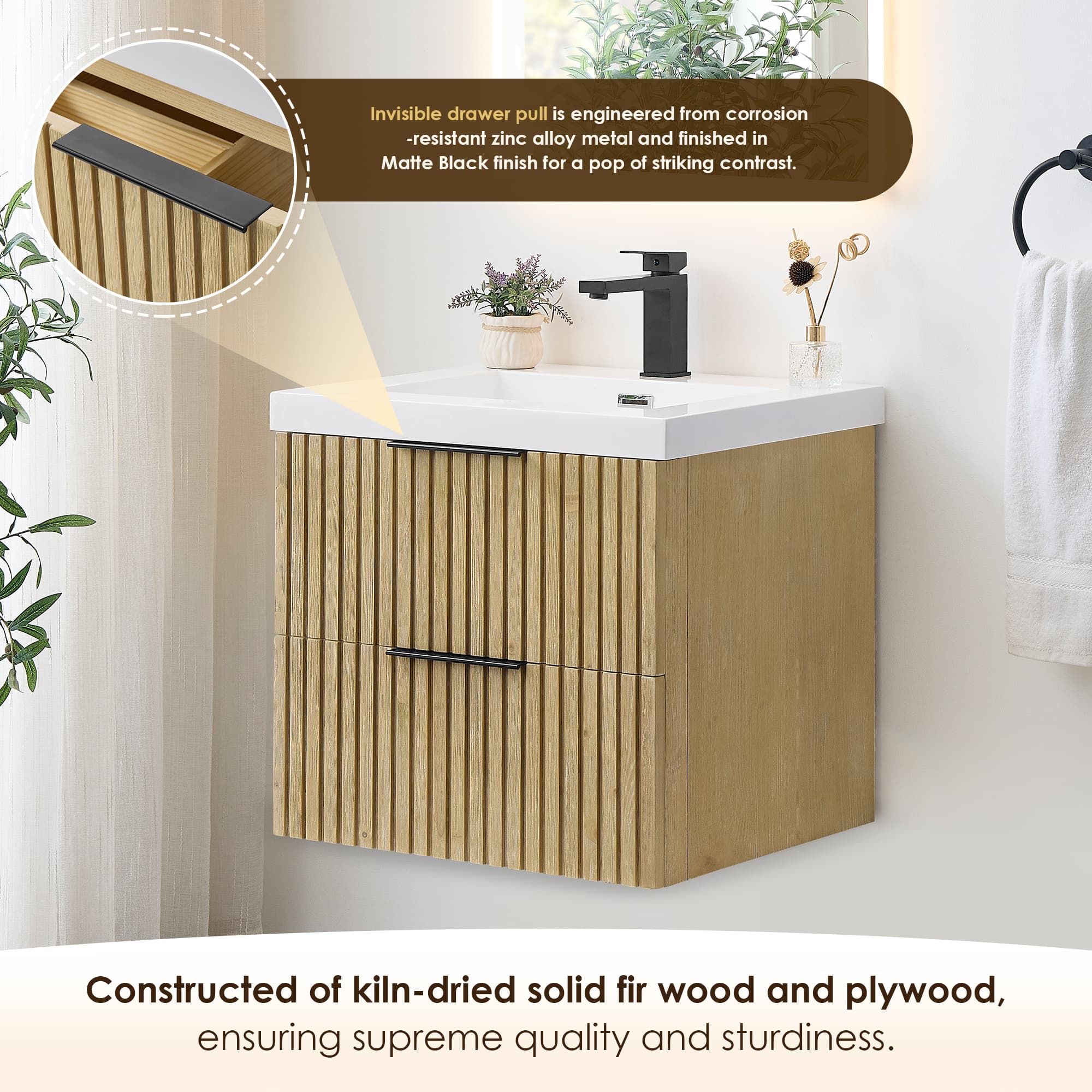 Altair Livia Freestanding Bathroom Vanity in Nature Brown - photo 5 of 12