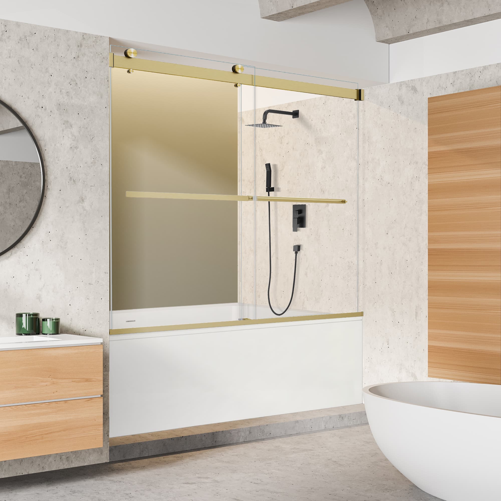 Altair Marcelo 60" W x 58" H By-Pass Frameless Tub Door - photo 6 of 14