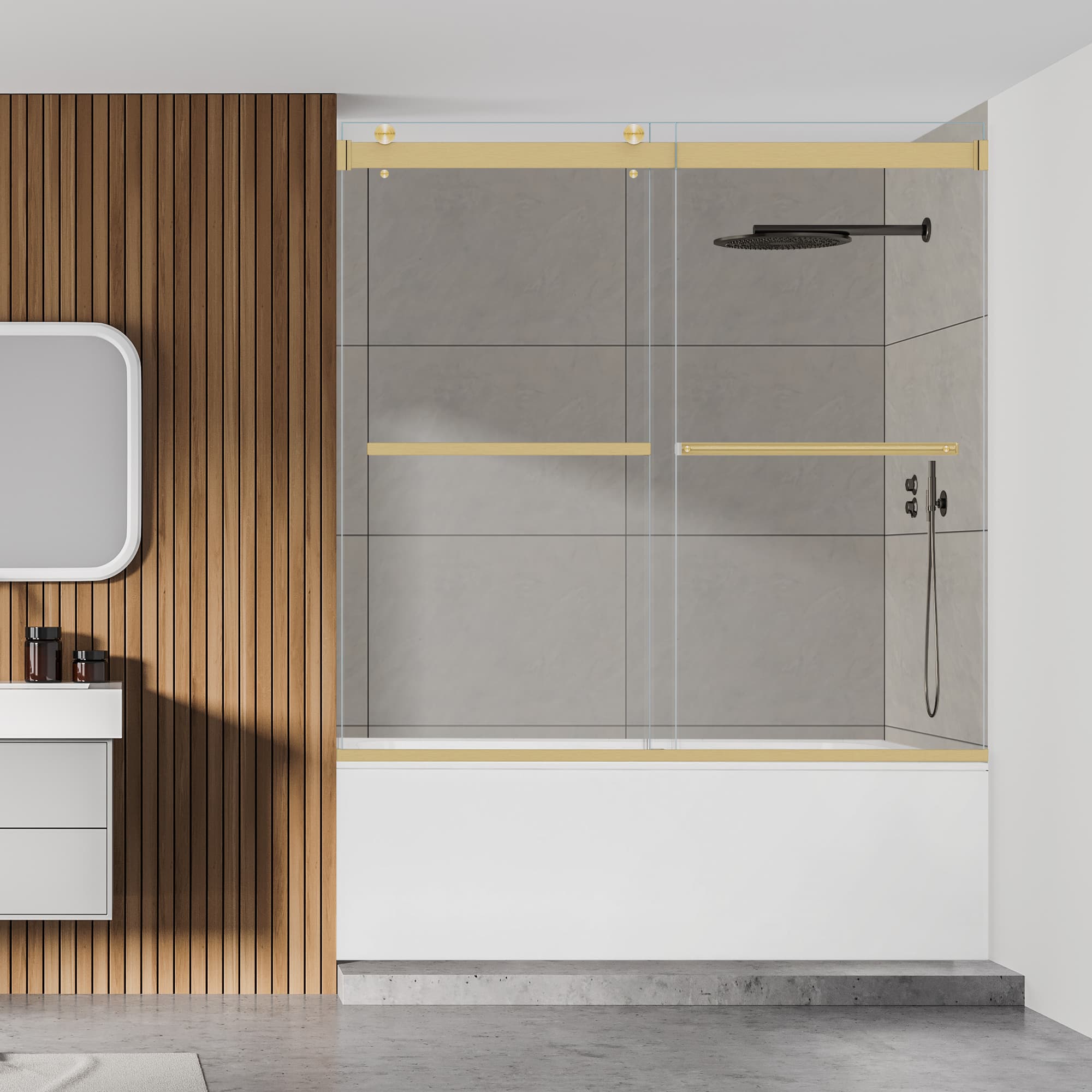 Altair Marcelo 60" W x 58" H By-Pass Frameless Tub Door - photo 7 of 14