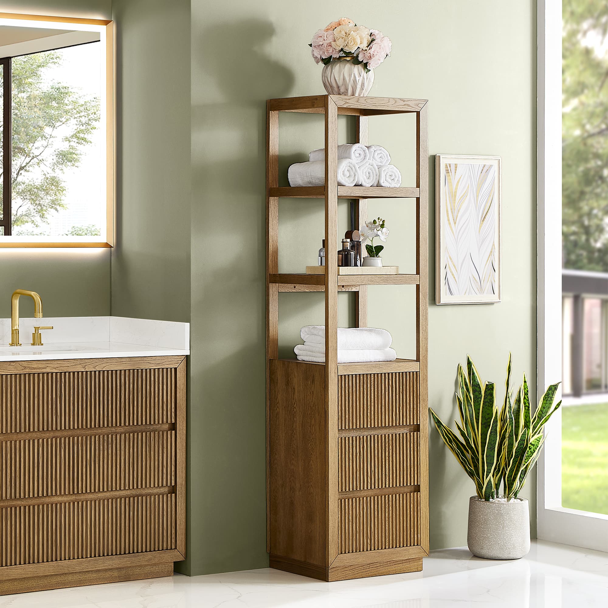 Altair Navan 20" Freestanding Linen Cabinet in Weathered Brown - photo 13 of 13