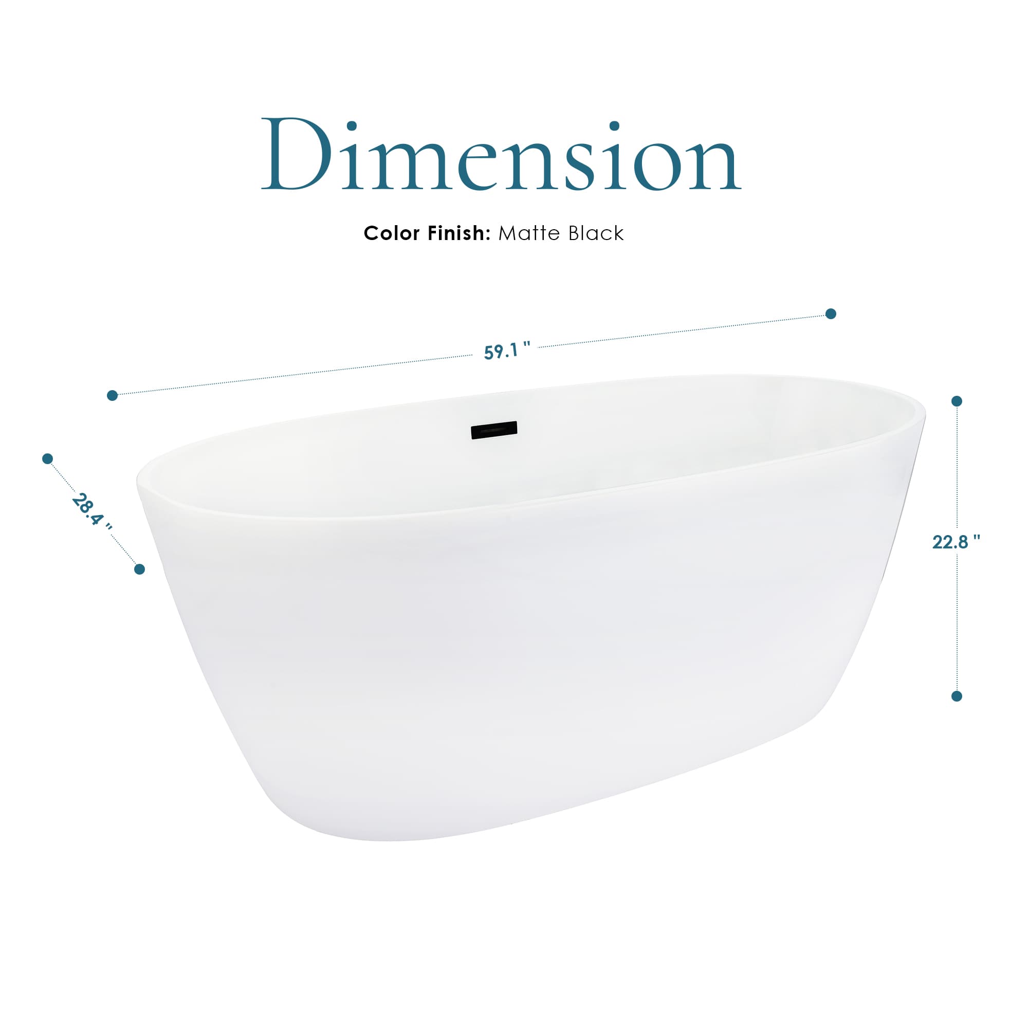 Altair Rauris 59 Inch Acrylic Soaking Bathtub - photo 13 of 13