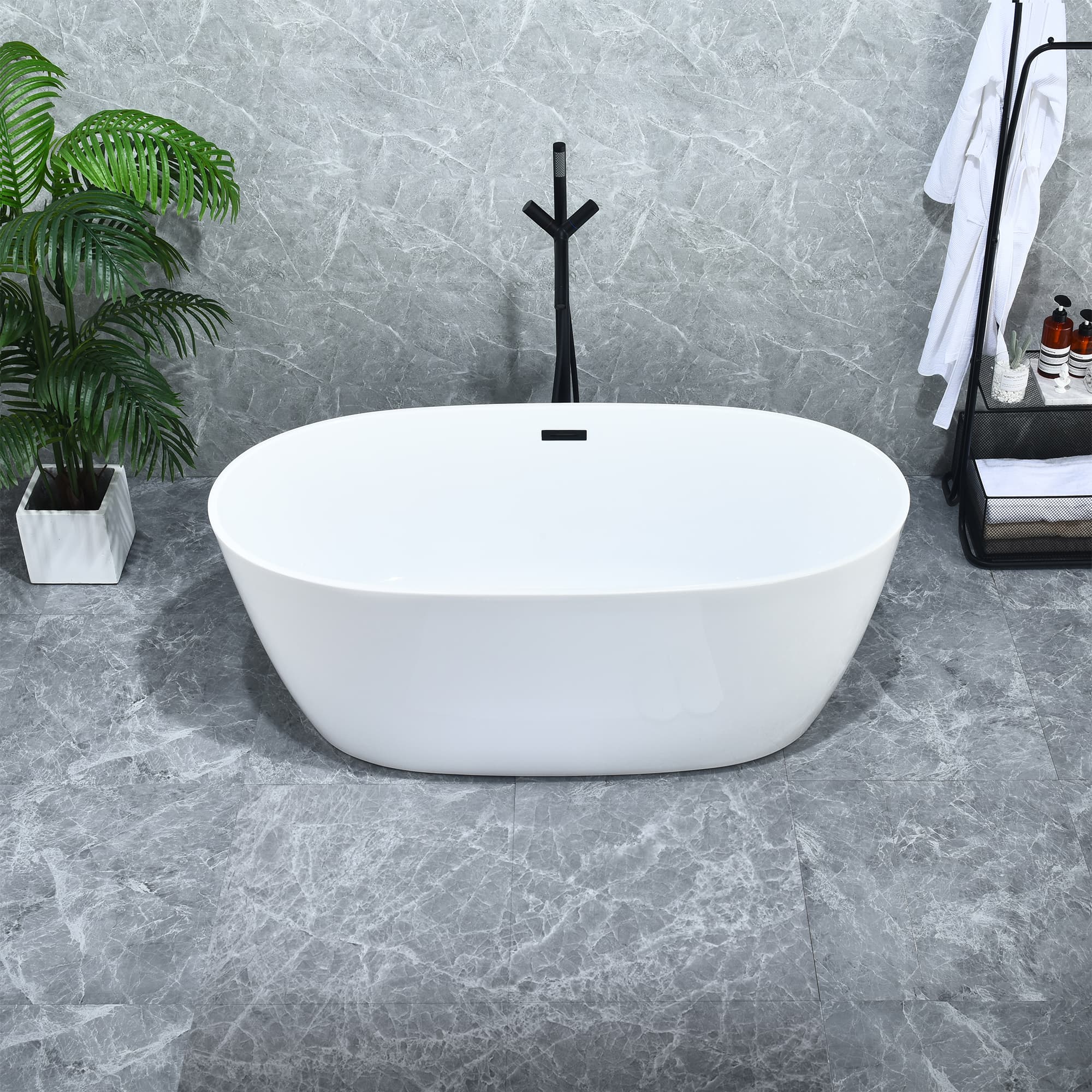 Altair Rauris 59 Inch Acrylic Soaking Bathtub - photo 6 of 13